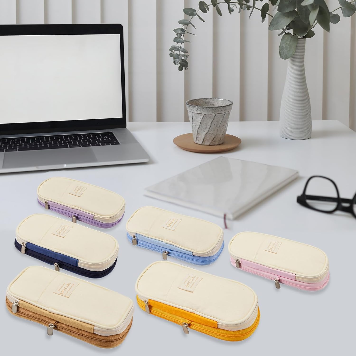 UCRAVO Simple Large-capacity Pencil Case Stationery Box Junior High School Student Girl Multi-functional Pencil Bag Pencil Case Student Zipper Pencil Case Portable Pencil Pouch Storage Bag