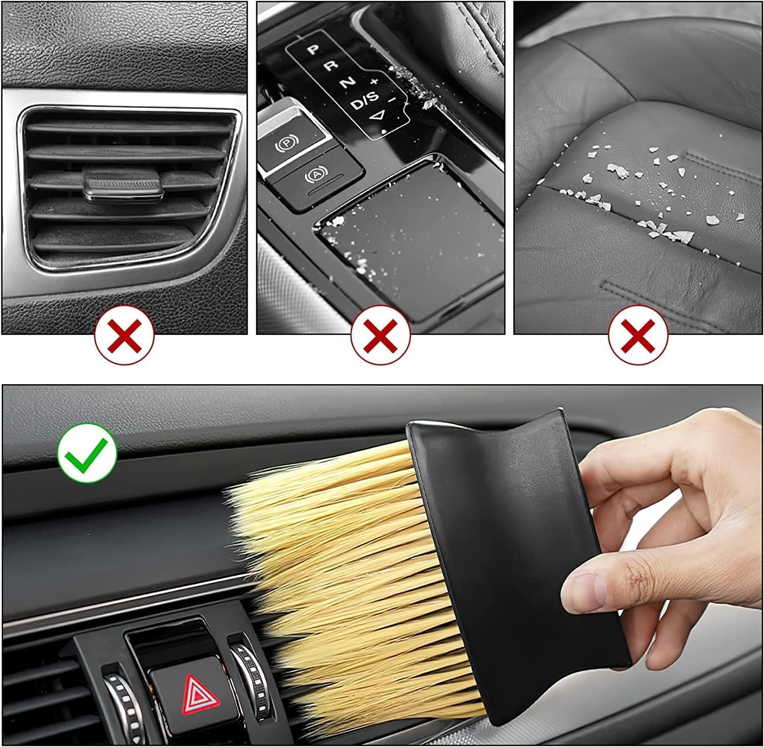 UCRAVO 9-Piece Car Cleaning Kit with Extendable Microfiber Duster | Glass Anti-Fog Spray & Oil Film Remover | Professional Tire & Hub Brush Set | Interior Detailing & Restoration Tool Kit