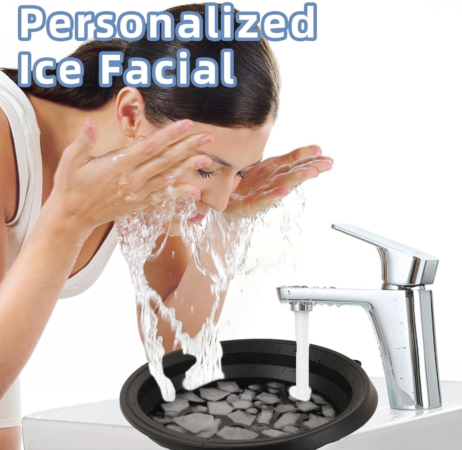 UCRAVO Ice Face Bowl for Skin Care Silicone Ice Facial Bowl with Ice Mold Cold Therapy Ice Bath for Face Icing Tool for Glowing Skin,Pore Tightening, Acne & Puffiness Home Facial Beauty Tool for Women & Men
