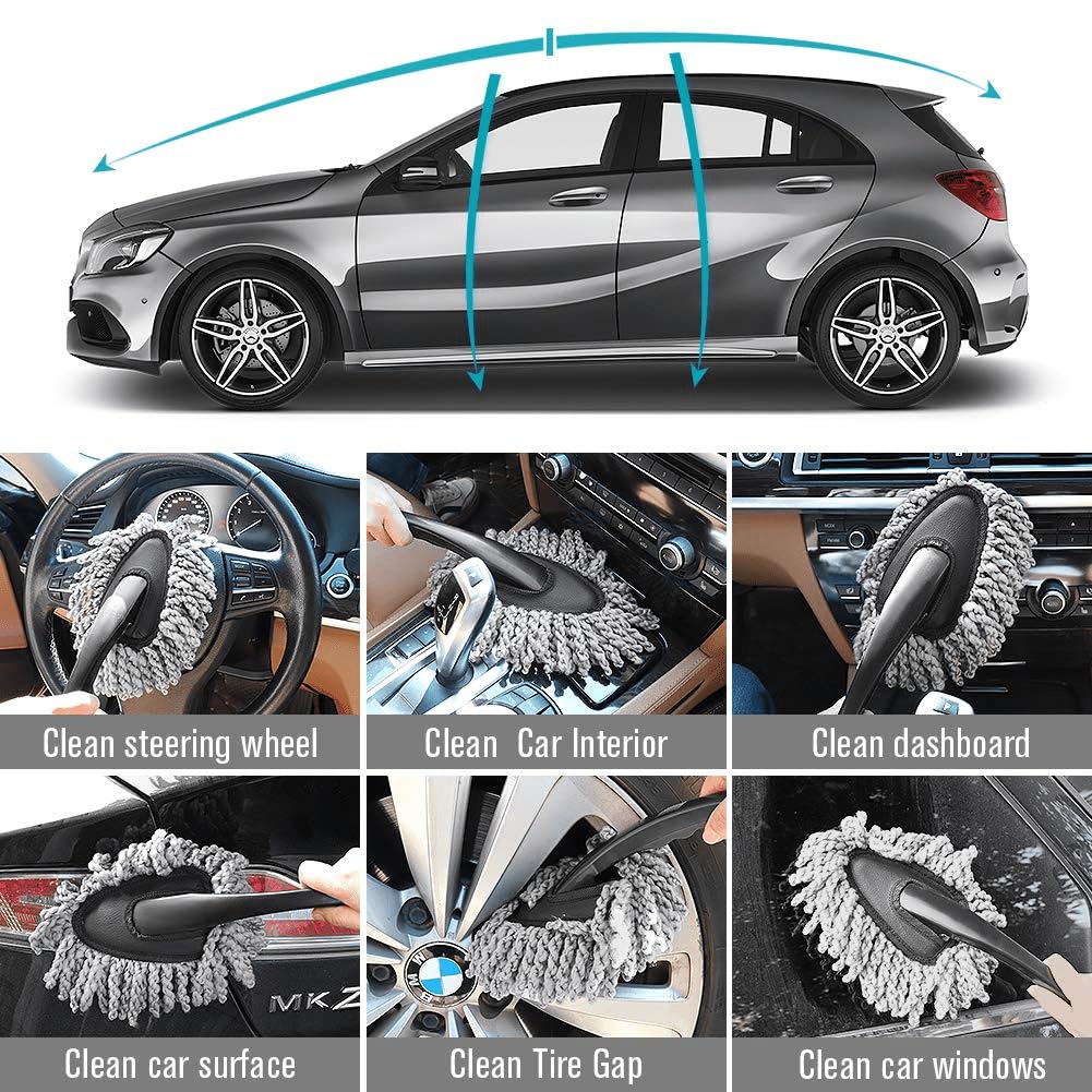 UCRAVO Super Soft Multipurpose Mini Interior Car Duster | Car Cleaning Accessories | Microfiber | Ultra Washable for Dry/Wet Car, Home, Kitchen, Office Cleaning Brush Visit The RIDERSCART Store