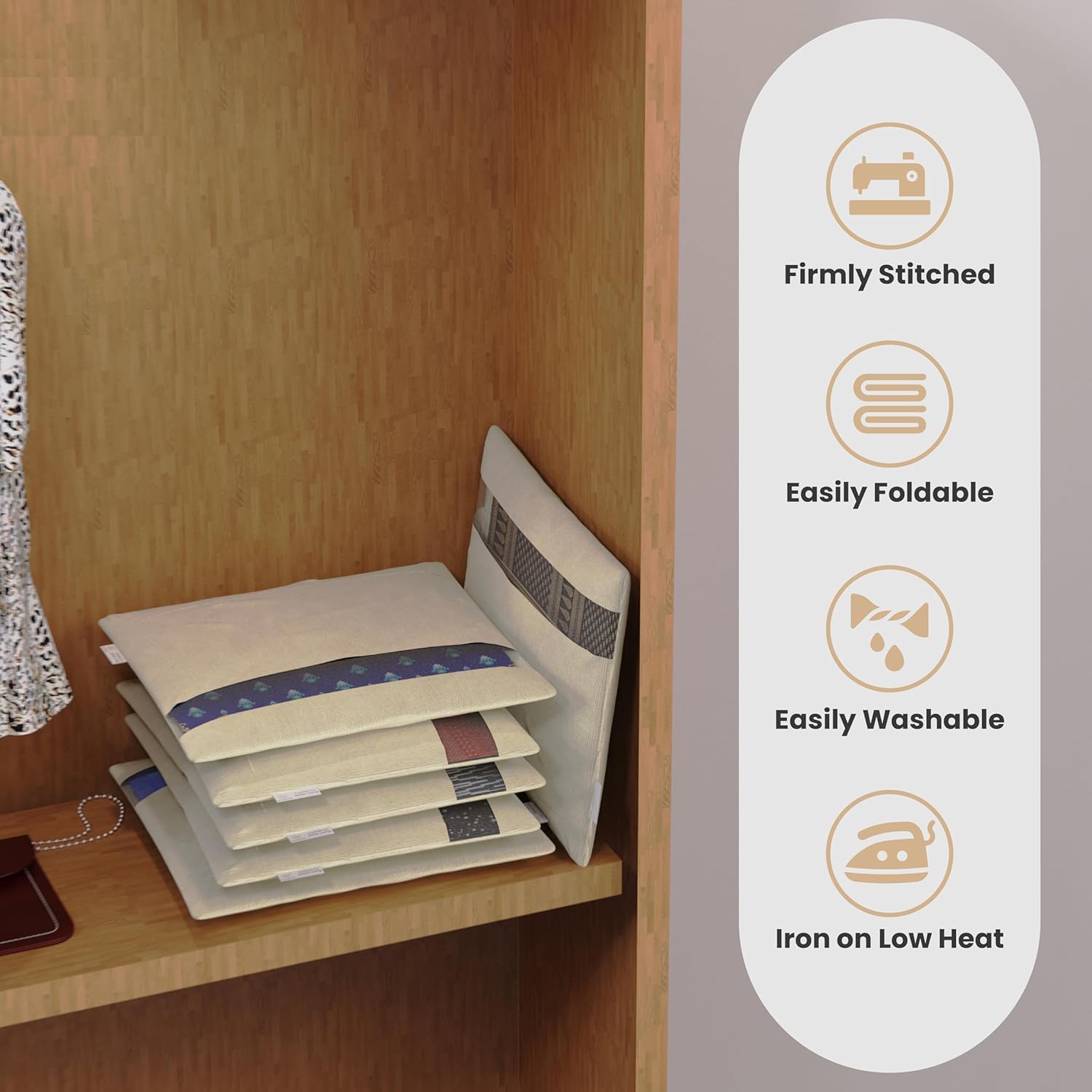 UCRAVO Pack of 6 Saree Bags Single Packing Saree Cover with Zipper Clothes Bags for Storage Mesh Window Cloth Storage Bags Set | Clothes Bags and Wardrobe Organizer with Transparent mesh window Set