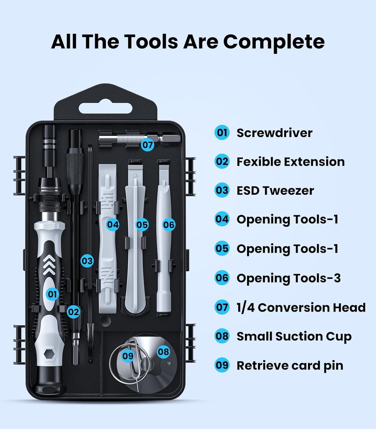 UCRAVO 115 in 1 Precision Magnetic Screwdriver Set with Storage Case | Multi-Bit Repair Tool Kit for Laptop,Watch, Mobile, PC, Eyeglasses, Gaming Console & Electronics Durable Mini Tool Kit (Black)