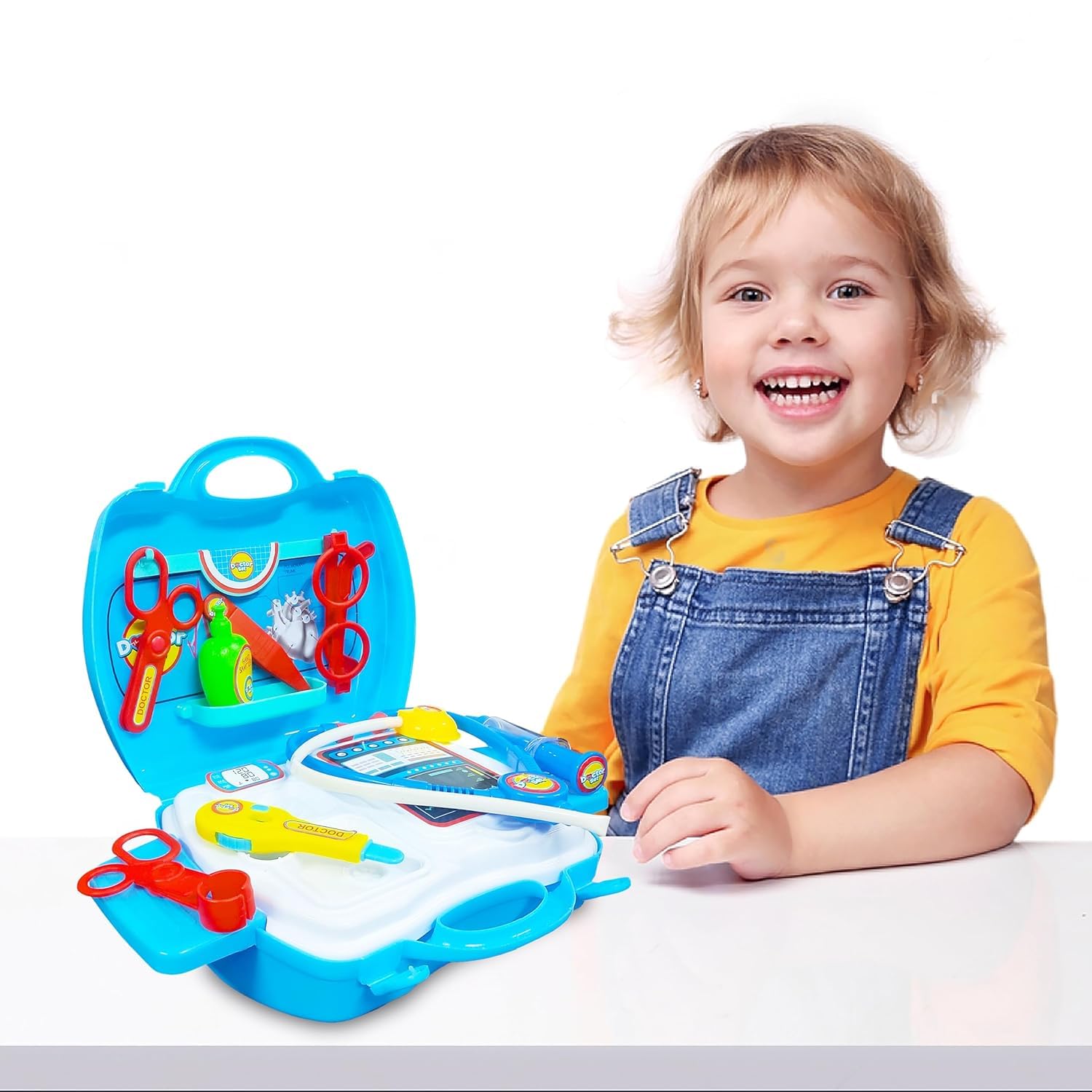 UCRAVO Kids Doctor Play Set Medical Kit Toy for Boys & Girls Doctor Kit with Stethoscope, Tools & Storage Carry Case | Educational Role Play Toy for Toddlers, Preschool Learning,Indoor Activity Toy