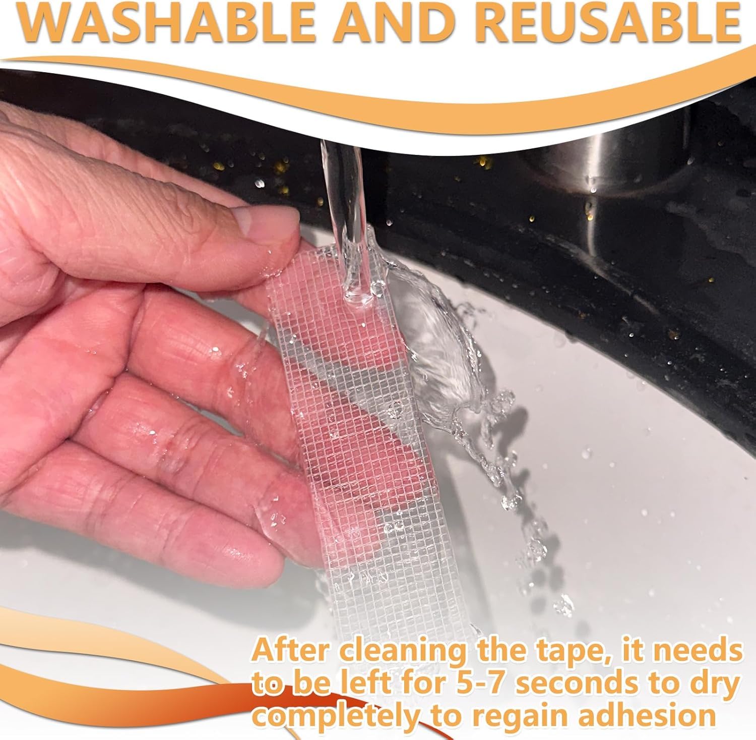 UCRAVO Gen.2 Extra Heavy Duty Double Sided Grid Grip Tape 3 Meter Reusable Multipurpose Adhesive Strip |Transparent, Removable, Washable, Traceless Wall Mounting Tape Strong Sticky Silicone Grip Tape