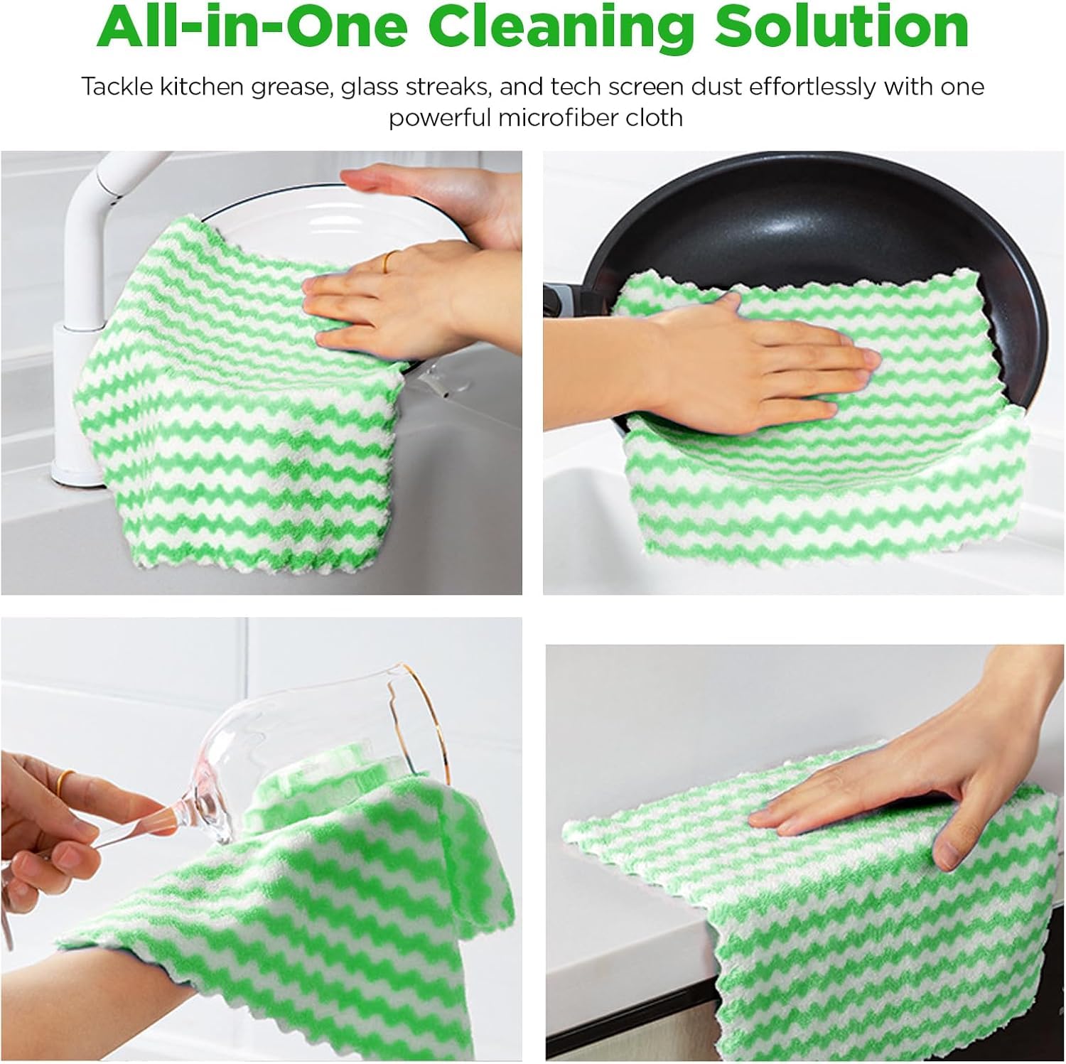 UCRAVO 3pcs Kitchen Cleaning Napkin, Super Absorbent Dishwashing Cloth, Soft Durable Dish Drying Towels for Kitchen, Countertop Wiping, Stain Removal, Multi-Purpose Reusable Kitchen Cleaning Cloth Set