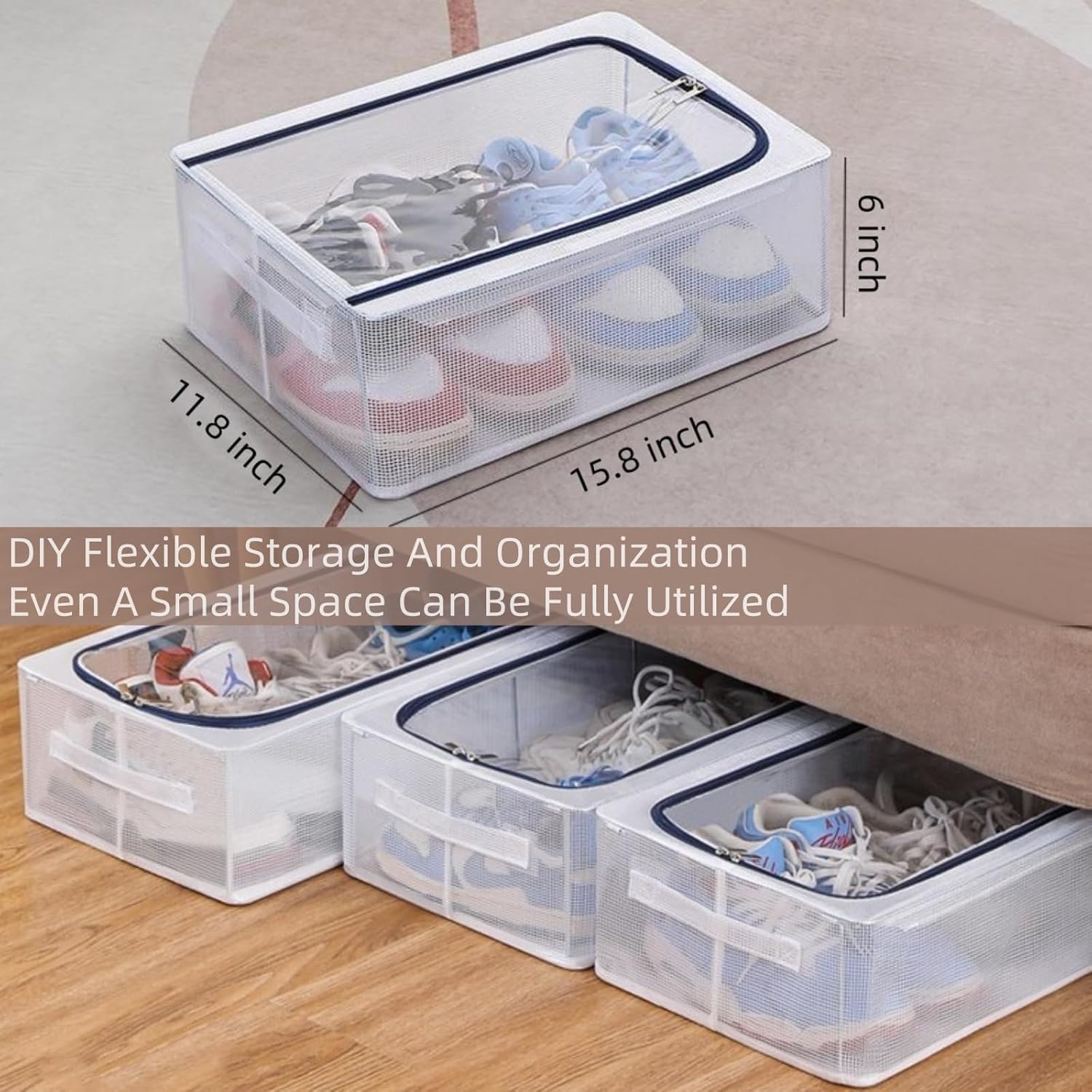 UCRAVO 1-Piece Shoe Rack Box – Dustproof Foldable Shoe Organizer for Closet, Stackable & Easy to Clean Space-Saving Shoe Storage Cabinet for Home, Wardrobe, Bedroom & Entryway 24 Litter