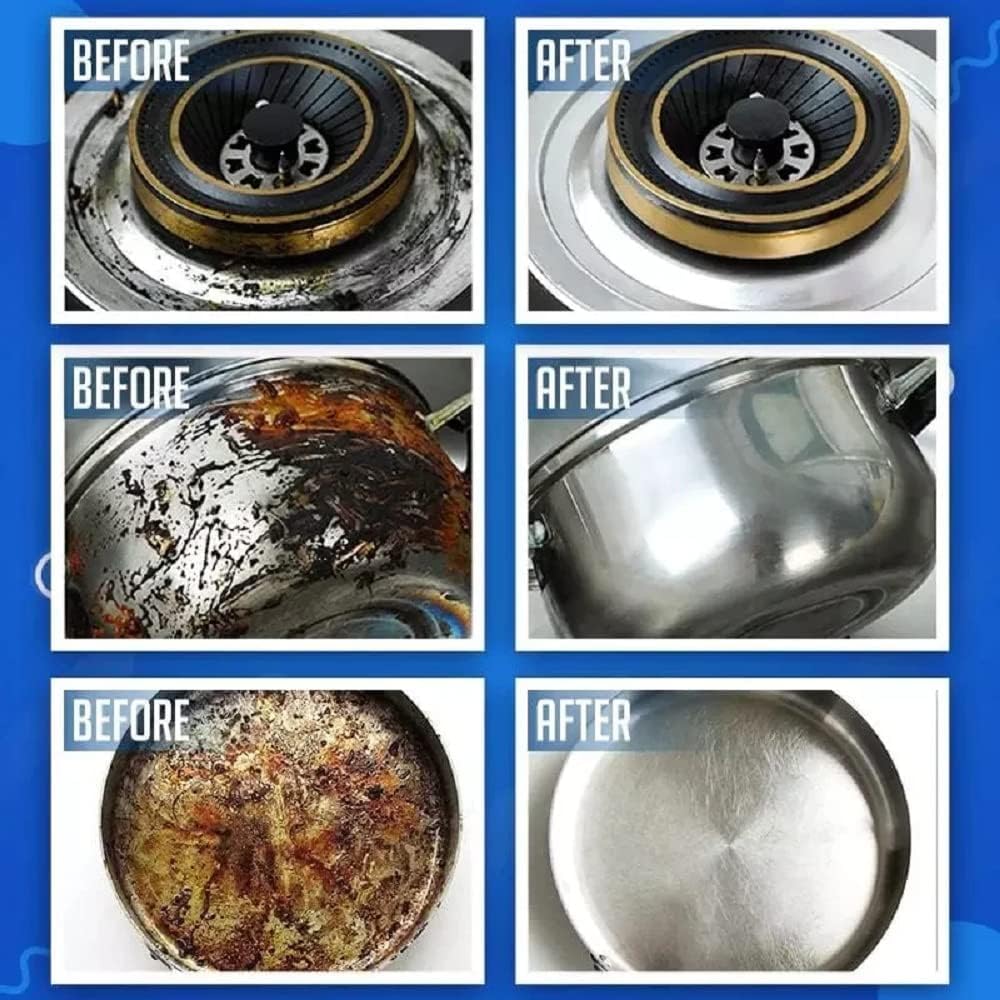 UCRAVO Multipurpose Quickly Cleaner & Polish Remover Paste | Stainless Steel Oven, Cookware & Kitchen Surface Cleaner | Heavy Duty Scrub, Degreaser, Stain Remover, Polish & Shine Paste for ALL