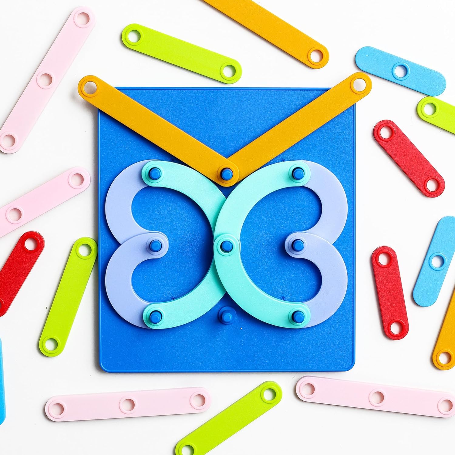 UCRAVO Letter Puzzle Alphabet Number Construction Set, Alphabet Number Building Game for Toddlers, ABC Learning Toy, Shape Maker Color Recognition Game with Activity Stick for Preschool