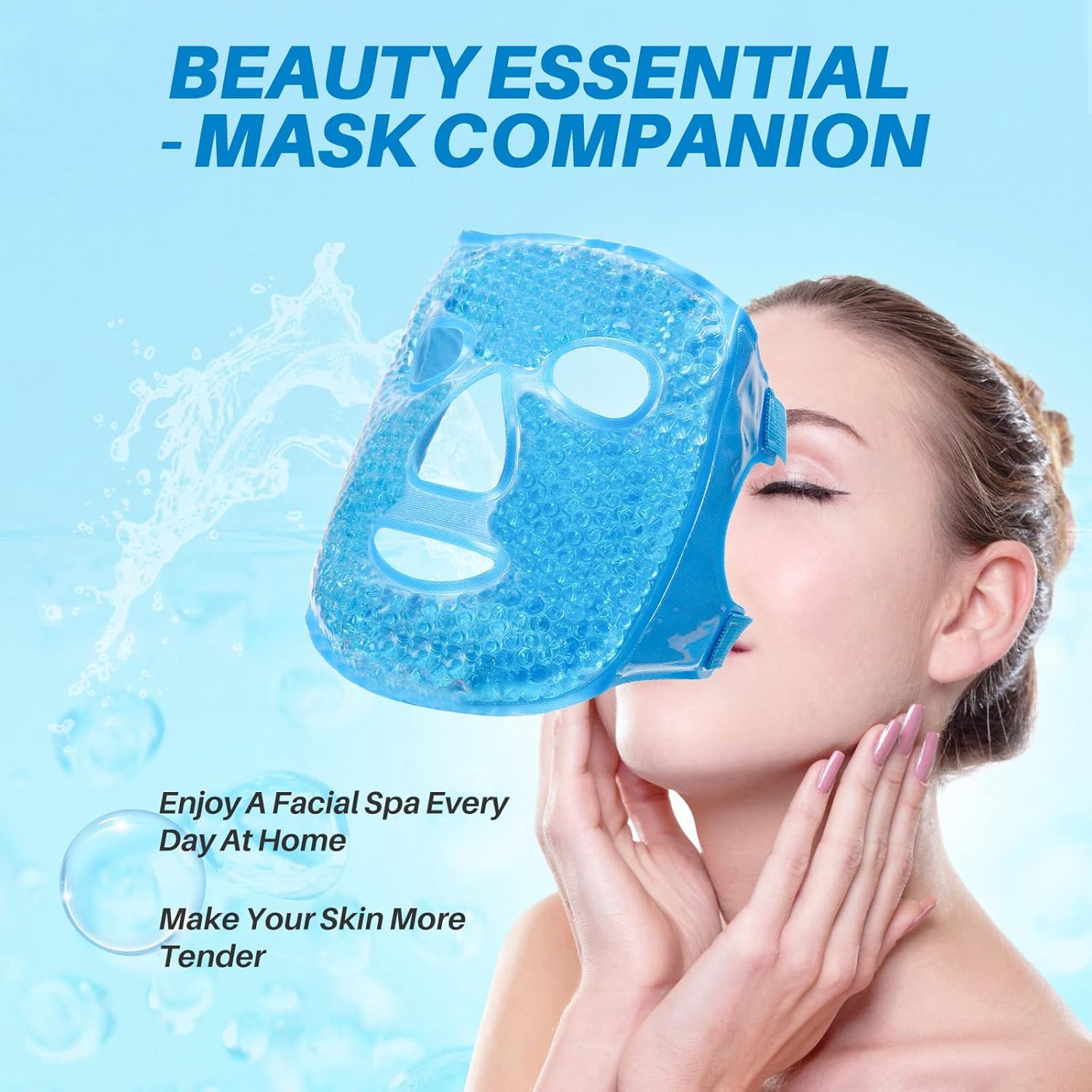 UCRAVO Ice Face Mask Cold Face Eye Mask,Reduce Puffiness, Bags Under Eyes, Puffy Dark Circles,Face SPA for Woman Sleeping, Pressure, Headaches, Skin Care Gel Beads Hot Heat Cold Compress Pack