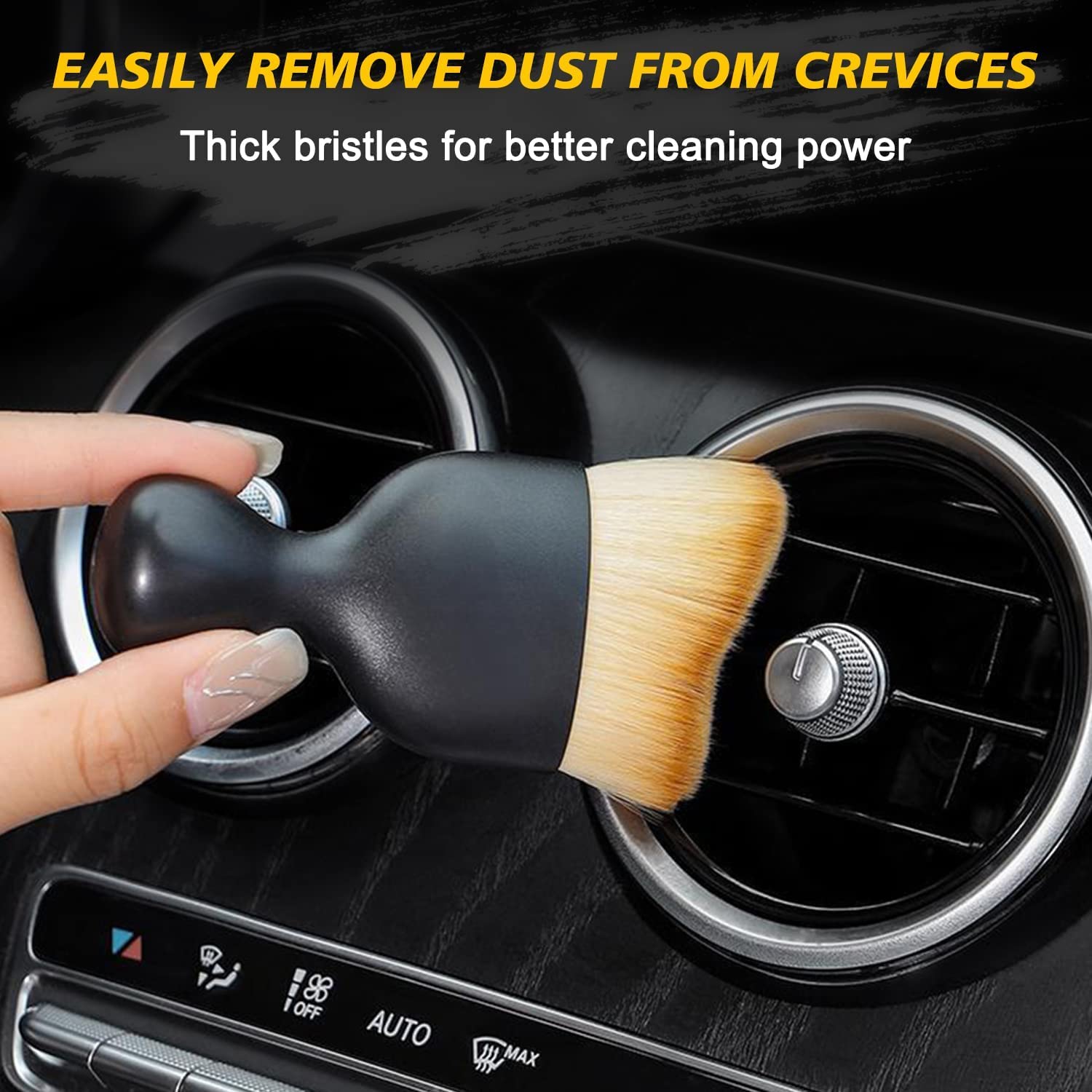 Brush Mini Car Cleaning Brush with Handle and Dust Cover, Car Interior Dust Brush, Car Duster Brushes, Auto Interior Soft Bristles Cleaning Brush Dusting Tool for Car, Home, Office, Keyboard (Brush 1)