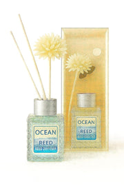 UCRAVO Ocean Reed Diffuser for Home | Long Lasting Ocean Fragrance Aroma Diffuser | Reed Diffuser Set with Sticks | Air Freshener for Living Room, Bedroom, Bathroom, Office | Home Decor & Gift Item