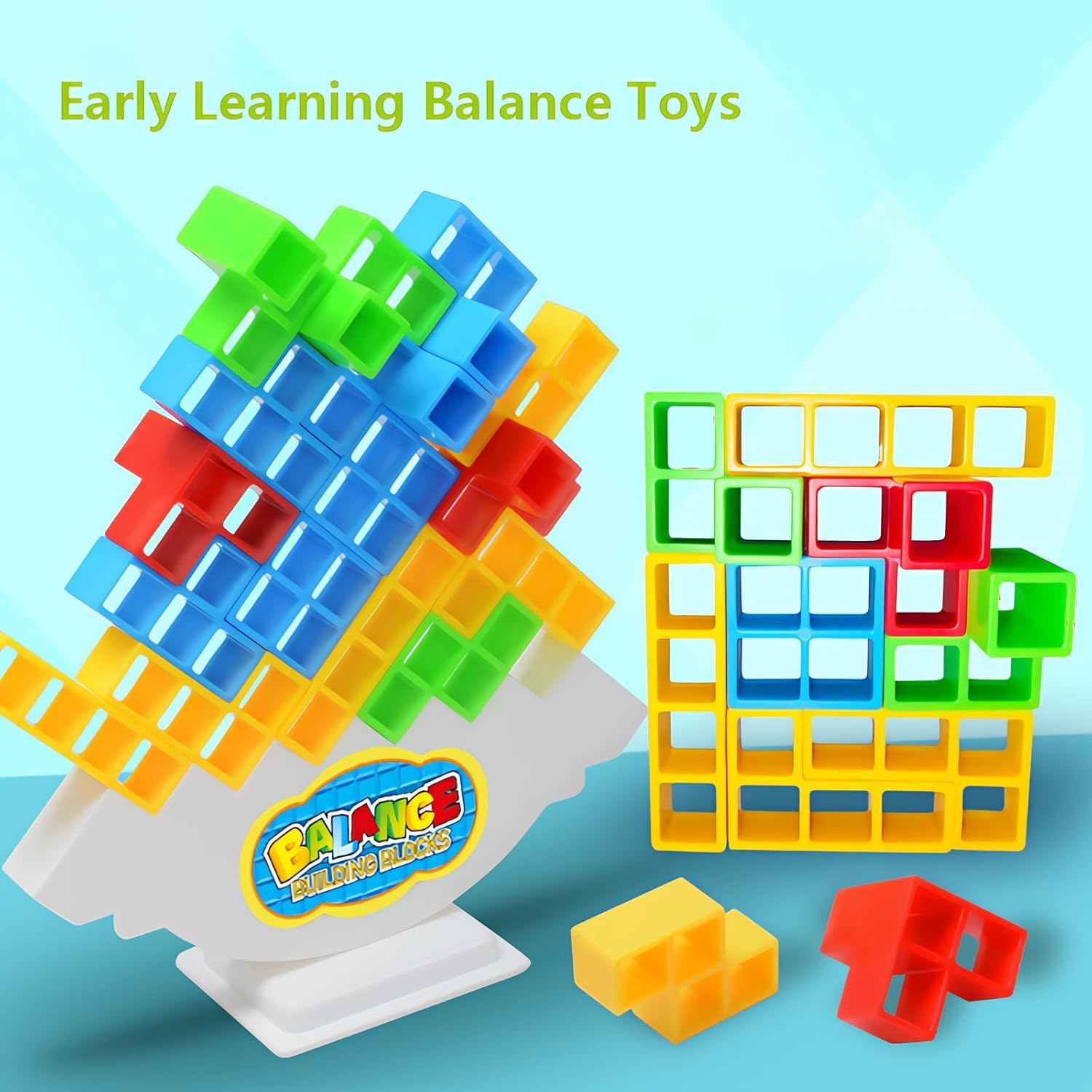 UCRAVO Tetra Tower Game, Tetris Balance Toy Tower, Creative Stacking Toy, Funny Stacking Blocks Balancing, Children's Building Blocks Balance Game for Boys and Girls from Years 3+
