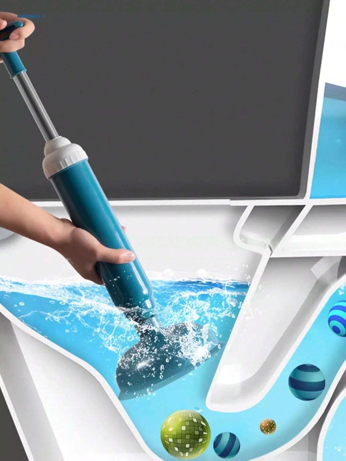 UCRAVO Manual Toilet Plunger Pump for Western Toilet | High Pressure Drain Cleaner for Bathroom & WC | Powerful Sink, Wash Basin & Commode Blockage Remover | Heavy Duty Toilet Unclogger Tool