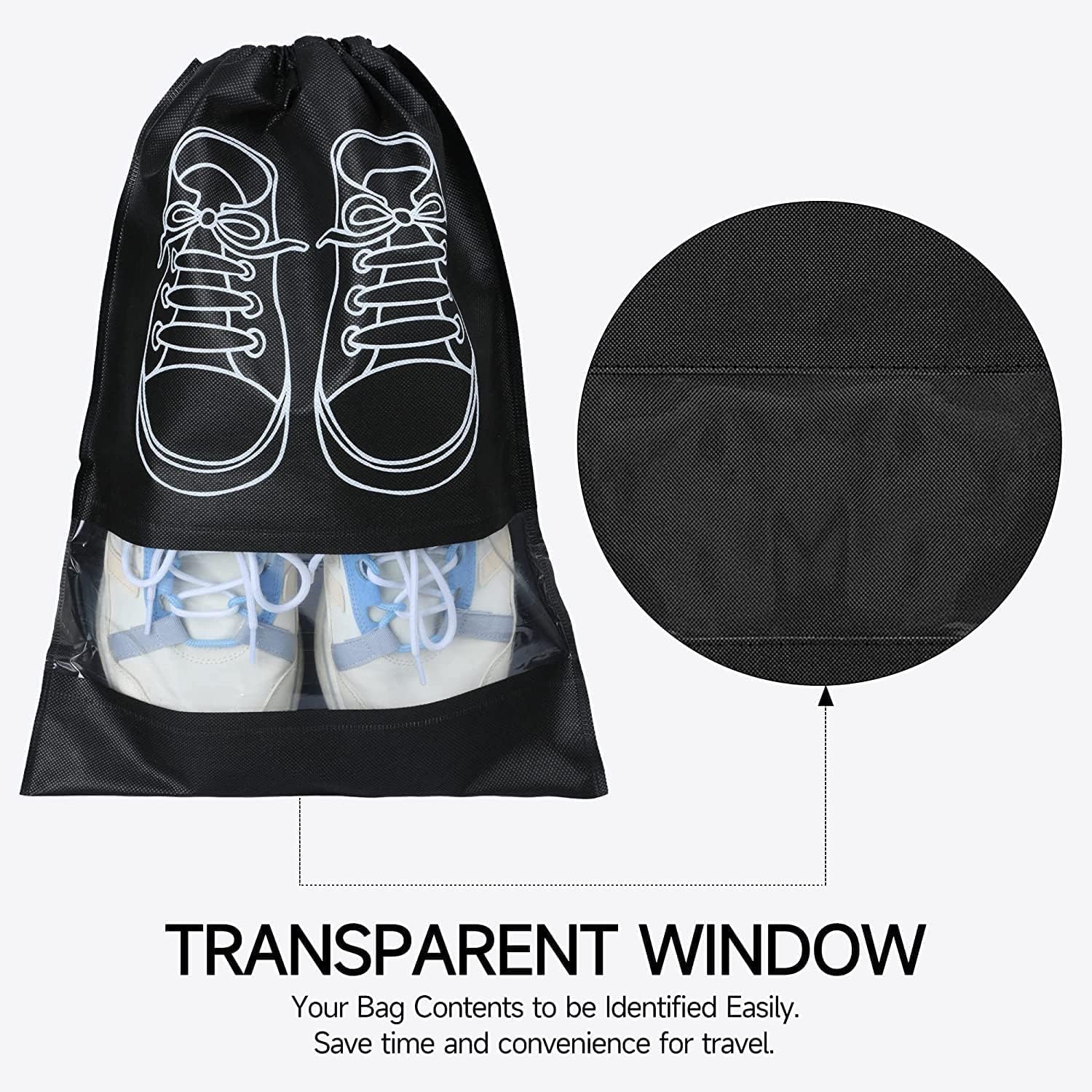 UCRAVO Shoe Bag for Travel & Storage Travel Organizer for Women & Men Travel Accessories Shoe Organizer Shoe Bags Pouches Travel Shoe Cover for Travelling Travel Essentials (Pack of 6)