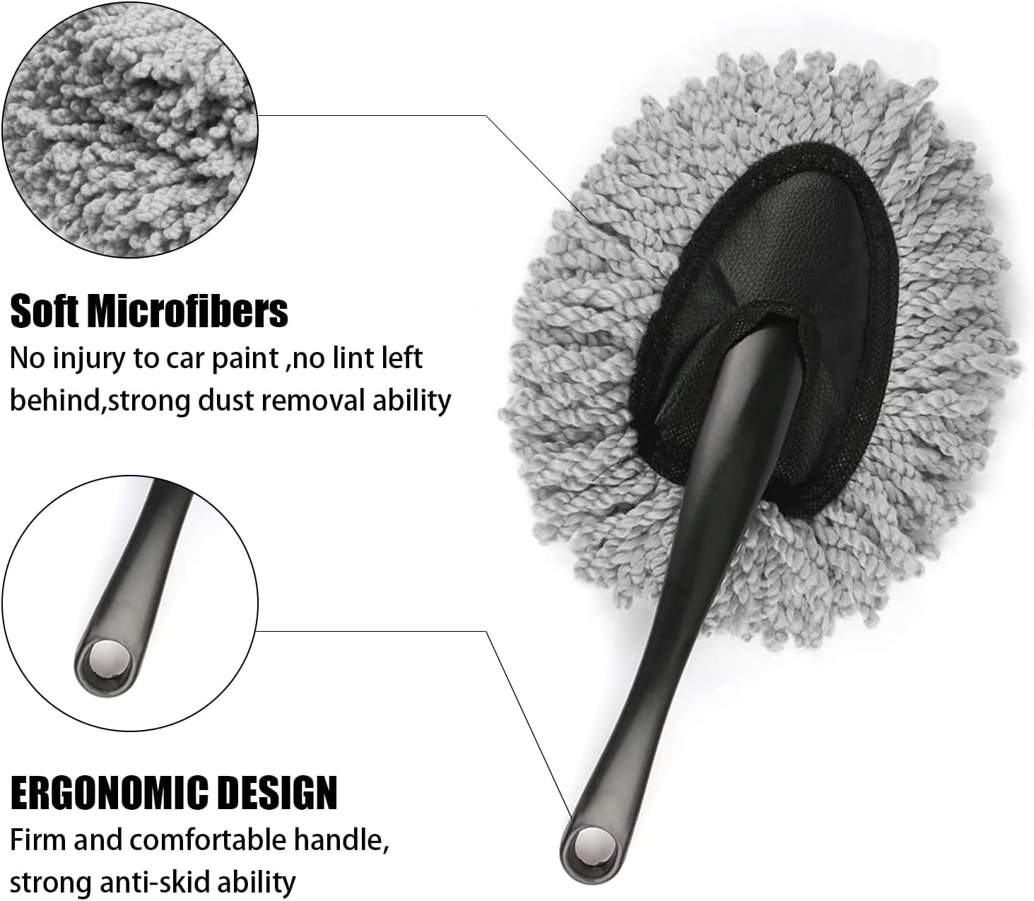 UCRAVO Super Soft Multipurpose Mini Interior Car Duster | Car Cleaning Accessories | Microfiber | Ultra Washable for Dry/Wet Car, Home, Kitchen, Office Cleaning Brush Visit The RIDERSCART Store