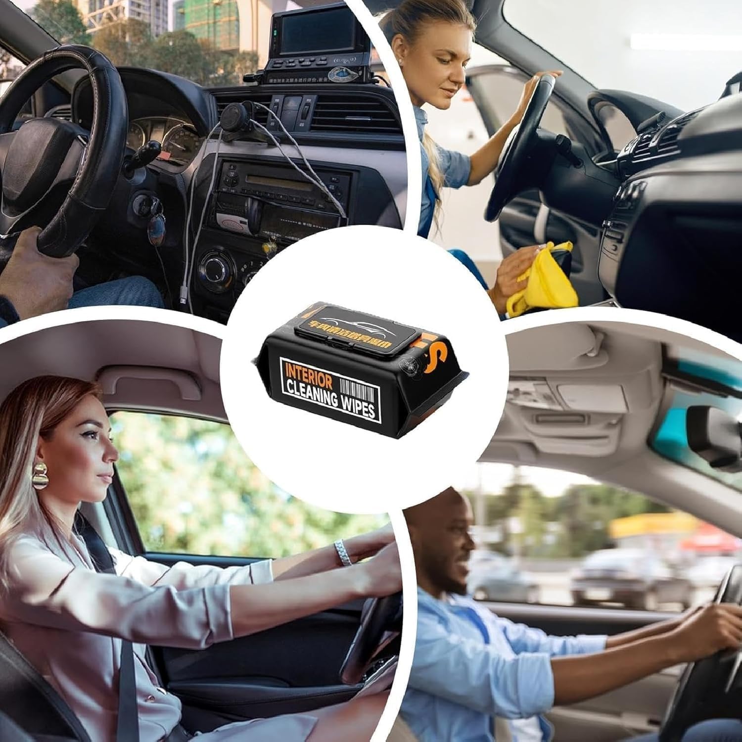 UCRAVO 11-Piece Professional Car Detailing Kit 3-in-1 High Protection Coating Spray 360 Plastic & Trim Restorer Glass Oil Film & Interior Cleaning Wipes Heavy-Duty Tire, Hub & Precision Detail Brush