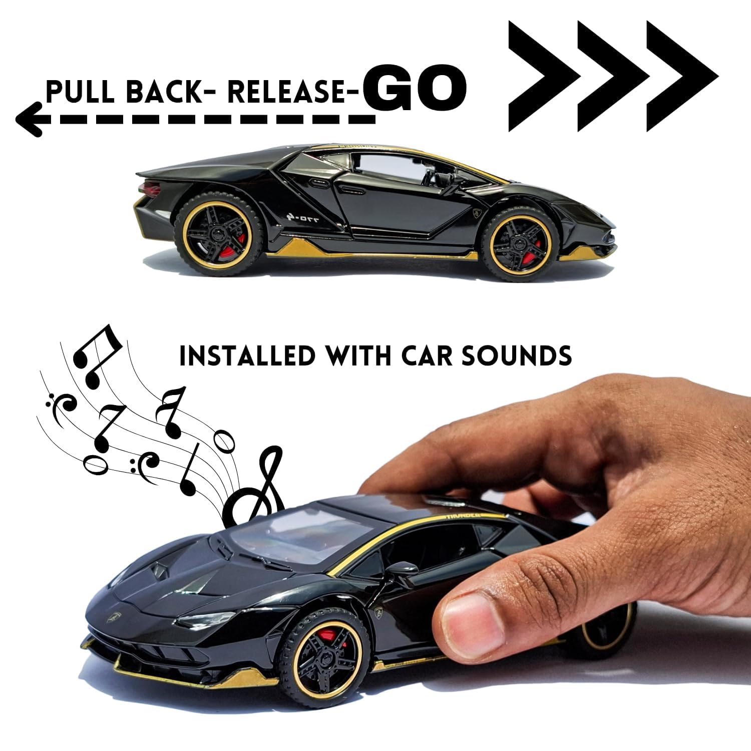 UCRAVO Die-Cast Metal Car 1:32 Scale Pull Back Toy Car with Openable Doors & LED Lights,Alloy Sports Car Model, Miniature Collectible Vehicle for Boys & Girls 3 4 5 6 7 8 Years Old Diecast Lamborgini