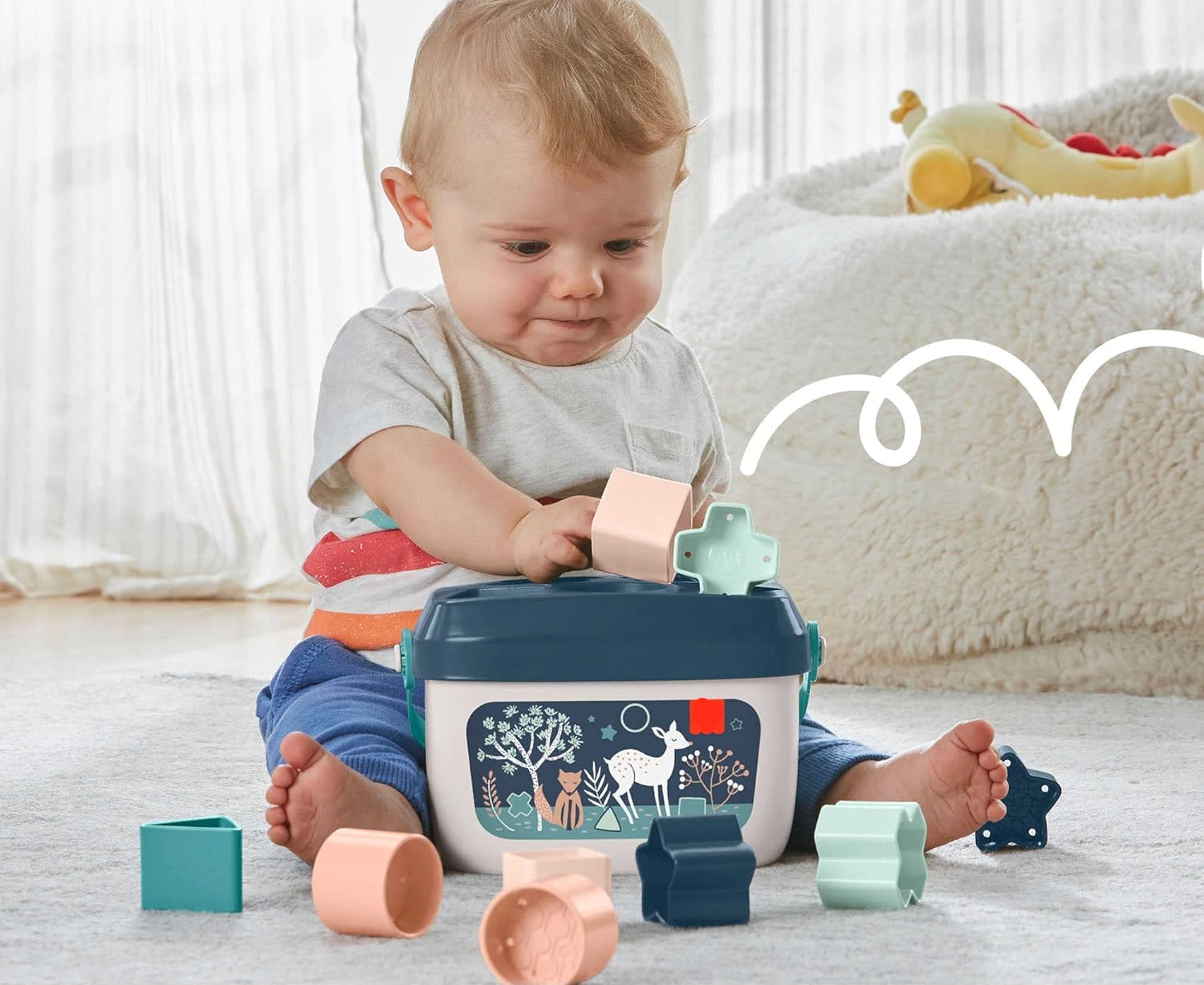 UCRAVO Baby's First Sorting Building Blocks Toy for Kids Alphabets Color and Shapes Learning Educational Toy for Kids Boy and Girl Building Blocks, Stacking and Sorting Play for Infants