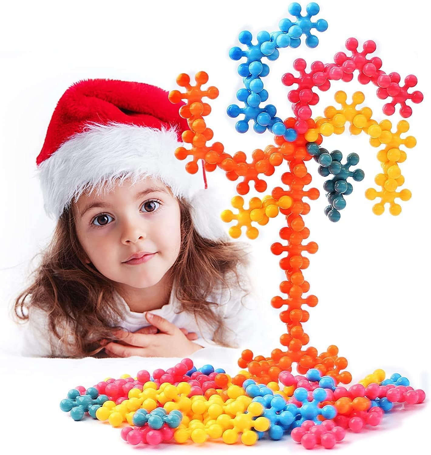 UCRAVO 25 Pcs Star Links Building Blocks Discs Set Interlocking Solid Plastic Building Blocks Set Stem Educational Toy for Kids Safe Learning Promotes Fine Motor Skills Sensory Development