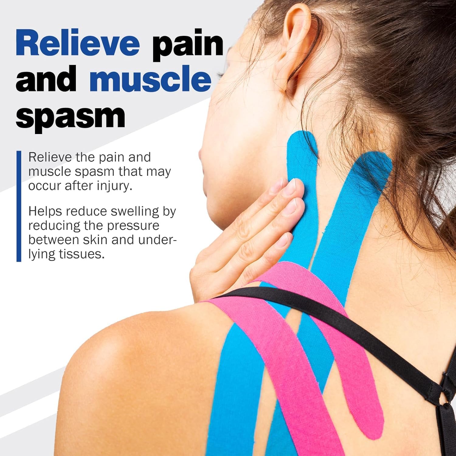 UCRAVO Kinesiology Sports Tape 5CM,Elastic Therapeutic Athletic for Muscle Support,Injury Recovery & Pain Relief,Strong Adhesive Physio Tape for Knee,Shoulder,Back,Ankle & Joint Support,Gym & Sports