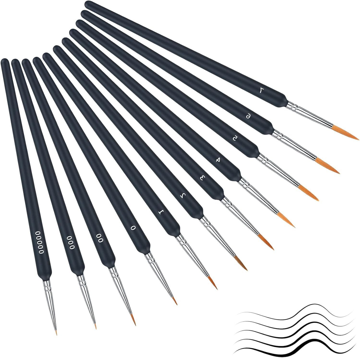 UCRAVO Artist Paint Brushes Set 10 Pcs Miniature Paint Brushes for Acrylic,Watercolor,Oil Painting Fine Detail Tools for Artists,Kids,Beginners Professional Art Brushes for Canvas,Wood,Model Painting