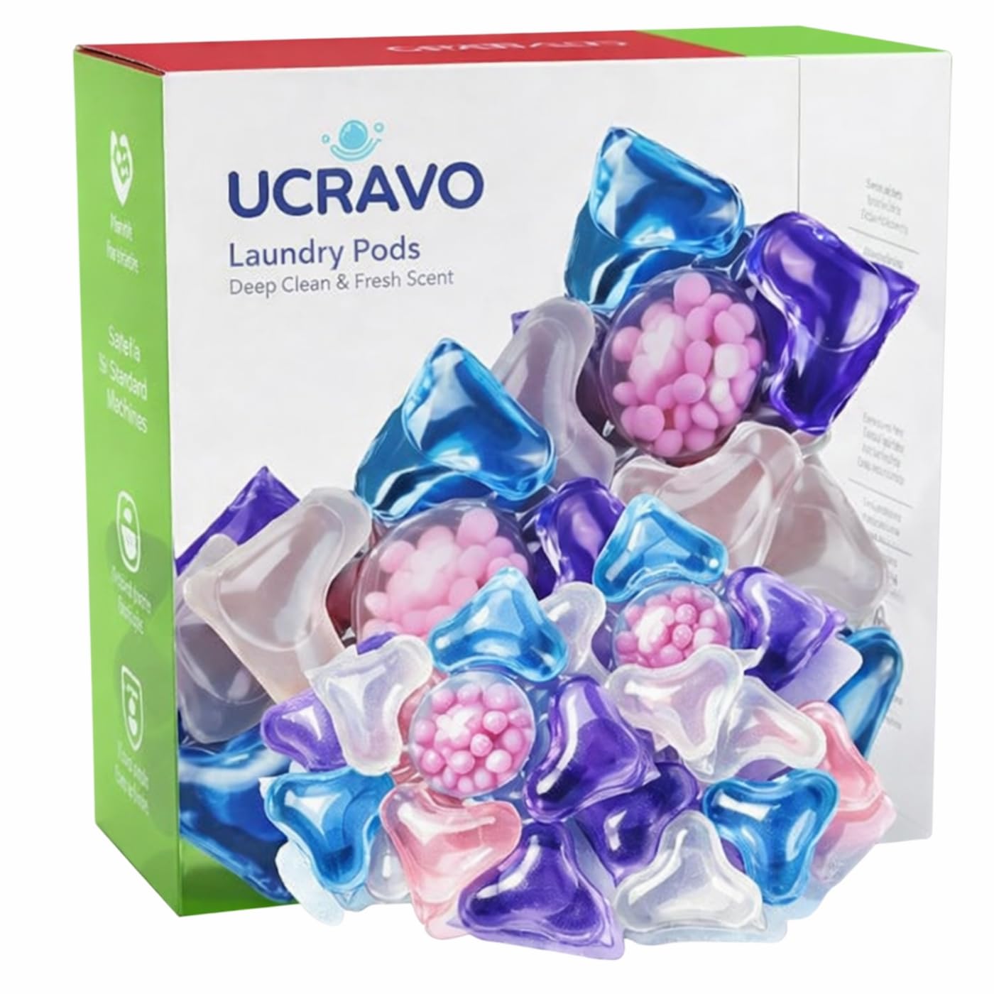 UCRAVO 5-in-1 Magic Laundry Pods 75 Pods Super Value Pack | High Efficiency Detergent Capsules for Washing Machine | Deep Clean, Color Protection & Eco-Friendly Liquid Pods | Ideal for Large Families