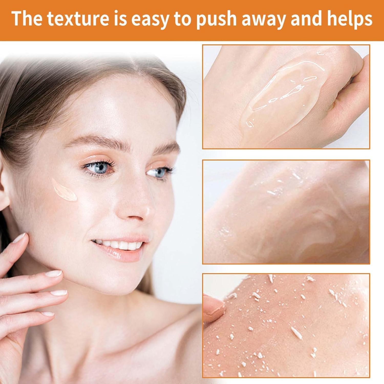 UCRAVO Orange Whitening Exfoliating Brightening Gel Vitamin C Dead Skin Removal Gels | Tan Removal Face & Body Exfoliator | Dark Spot Pigmentation Removal | Mild Peeling Gel for Glowing Skin Men Women