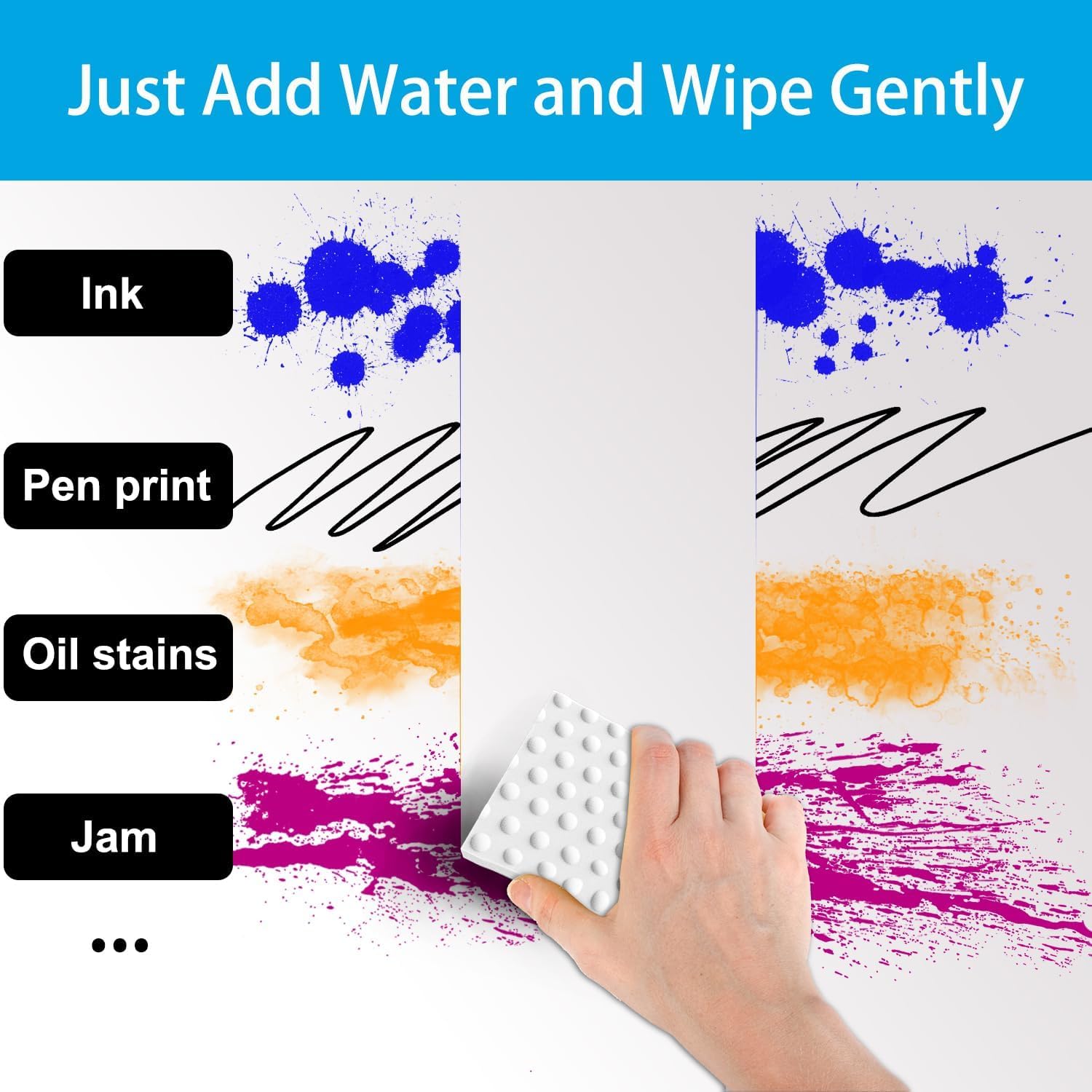 UCRAVO Magic Eraser Cleaning Sponge Pack of 6 No Scratch Multi-Surface 4X Stronger Removes 100+ Tough Stains Long Lasting Just Add Water, Kitchen Accessories Items for Home, Bathroom & Switch Boards