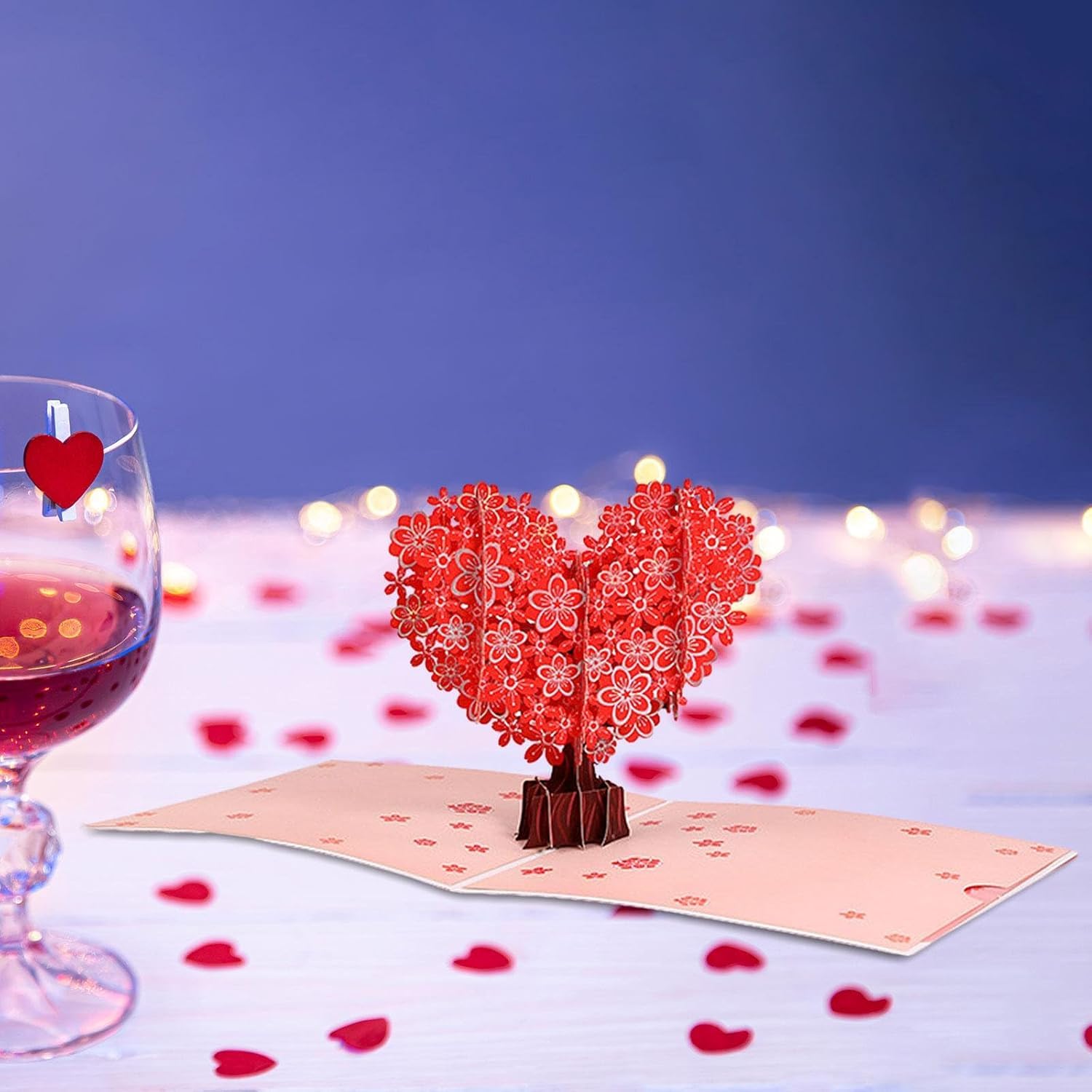UCRAVO Valentine’s Day Pop Up Greeting Card with 3D Heart Tree Design | Romantic Love Card for Wife,Husband,Girlfriend & Boyfriend Invitation Card for Couples,Anniversary,Proposal & Special Occasions