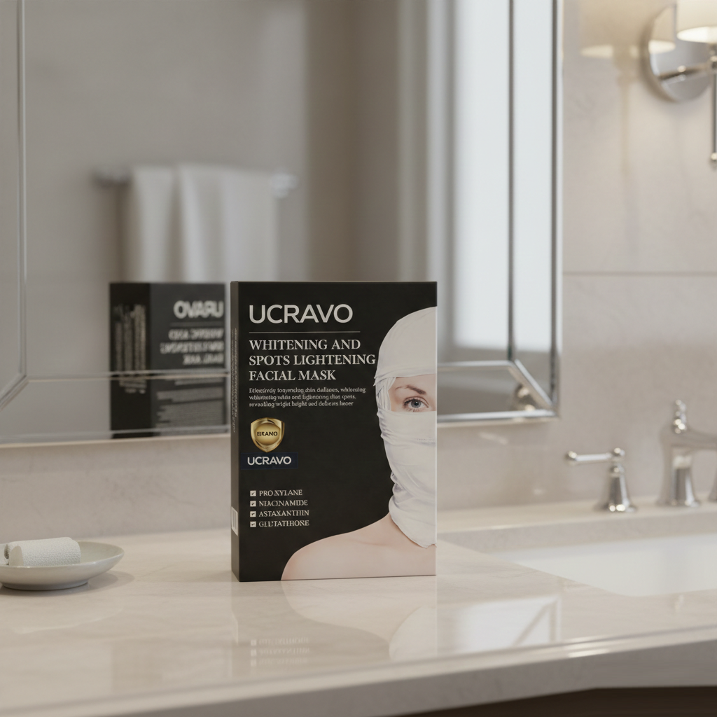 UCRAVO Brightening & Even Tone Facial Mask with Niacinamide - Visibly Radiant Complexion Daily Gentle Care for All Skin Types Korean Skincare 5 Sheets Per Box