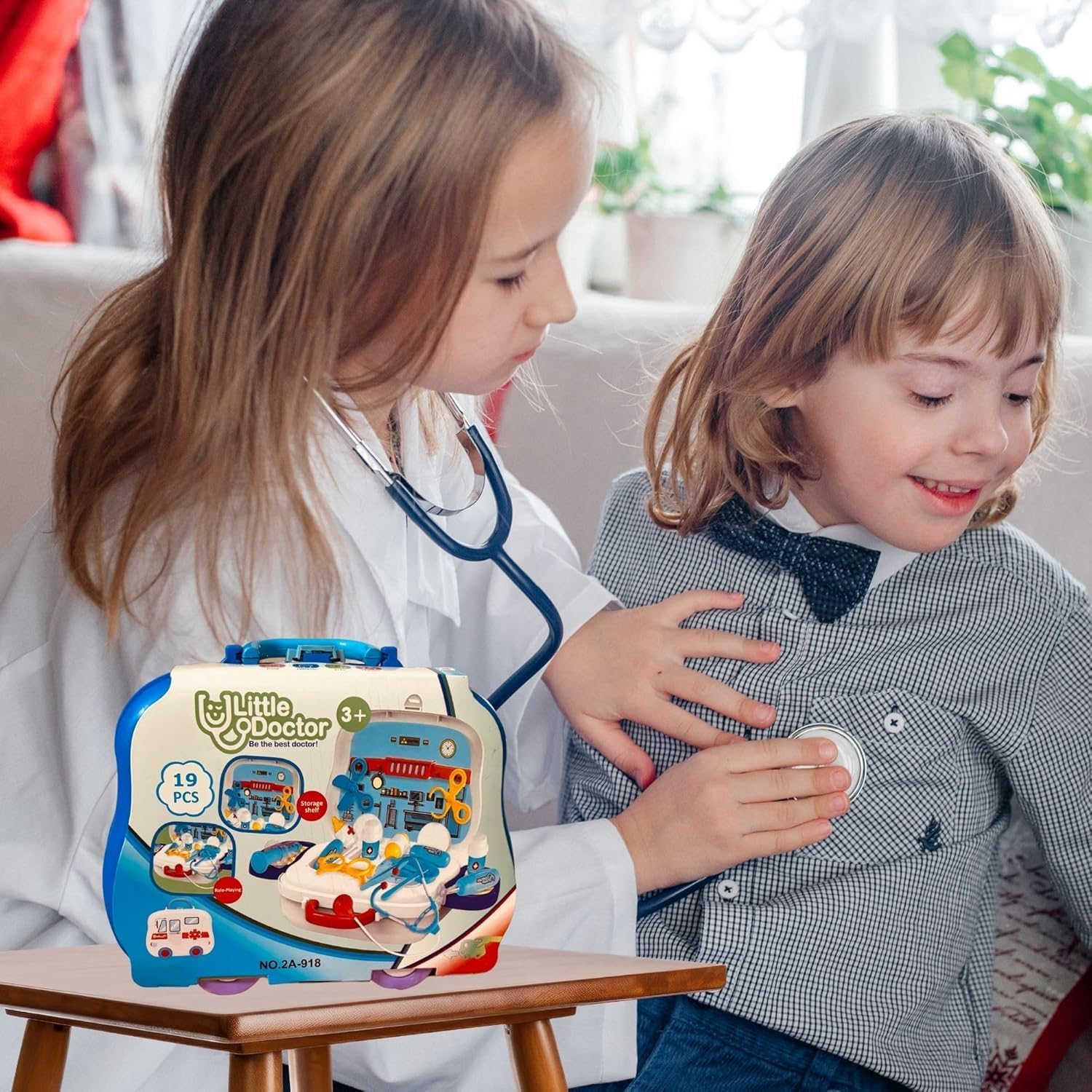 UCRAVO Kids Doctor Play Set Medical Kit Toy for Boys & Girls Doctor Kit with Stethoscope, Tools & Storage Carry Case | Educational Role Play Toy for Toddlers, Preschool Learning,Indoor Activity Toy