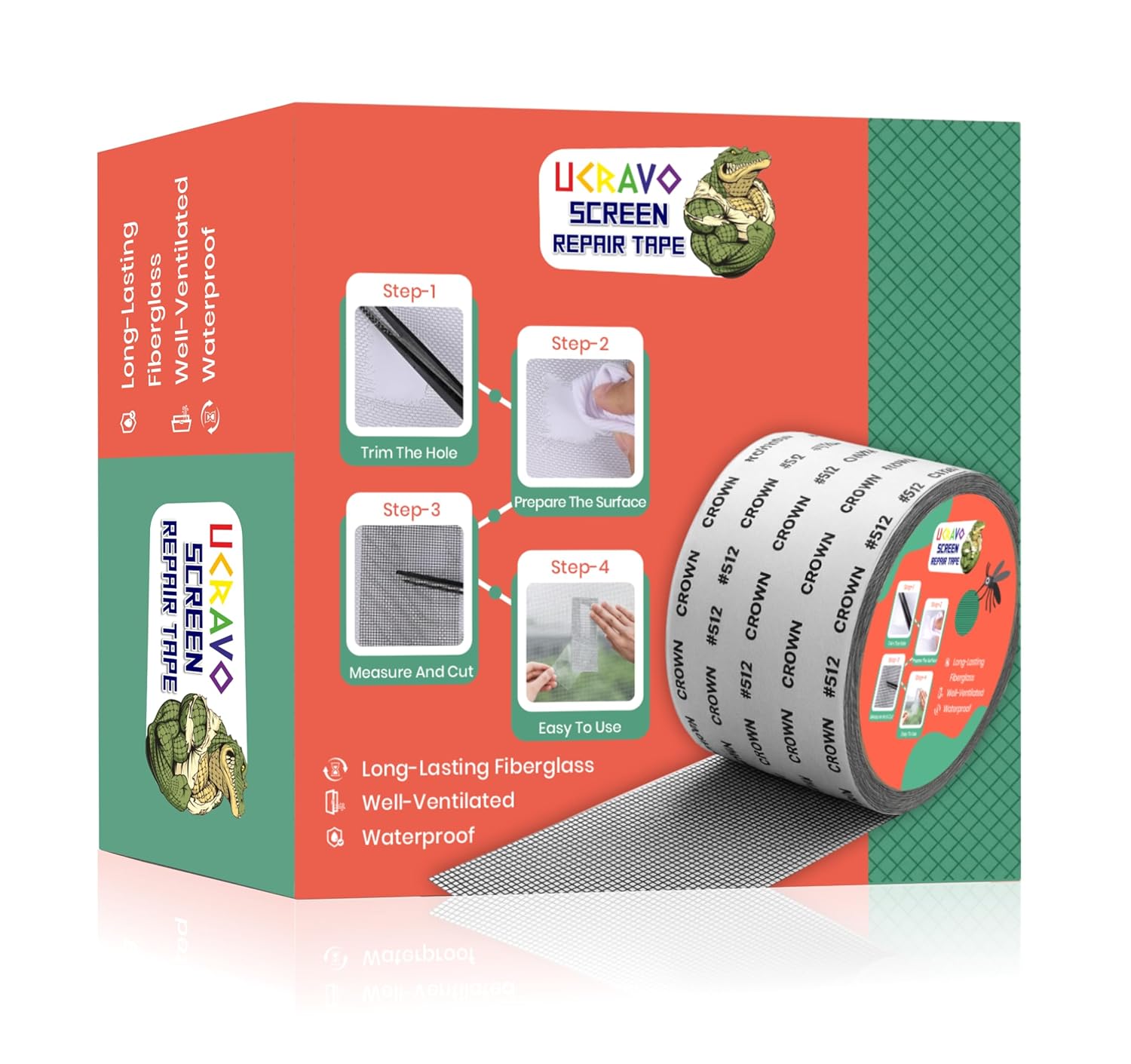 UCRAVO Mosquito net patch repair Tape, Window Screen Repair Tap, Strong Adhesive & Waterproof Window Mosquito net Covering Mesh Tape for Door Tears Holes Screen Patch Repair (200Cm X 5CM) (net Tape)