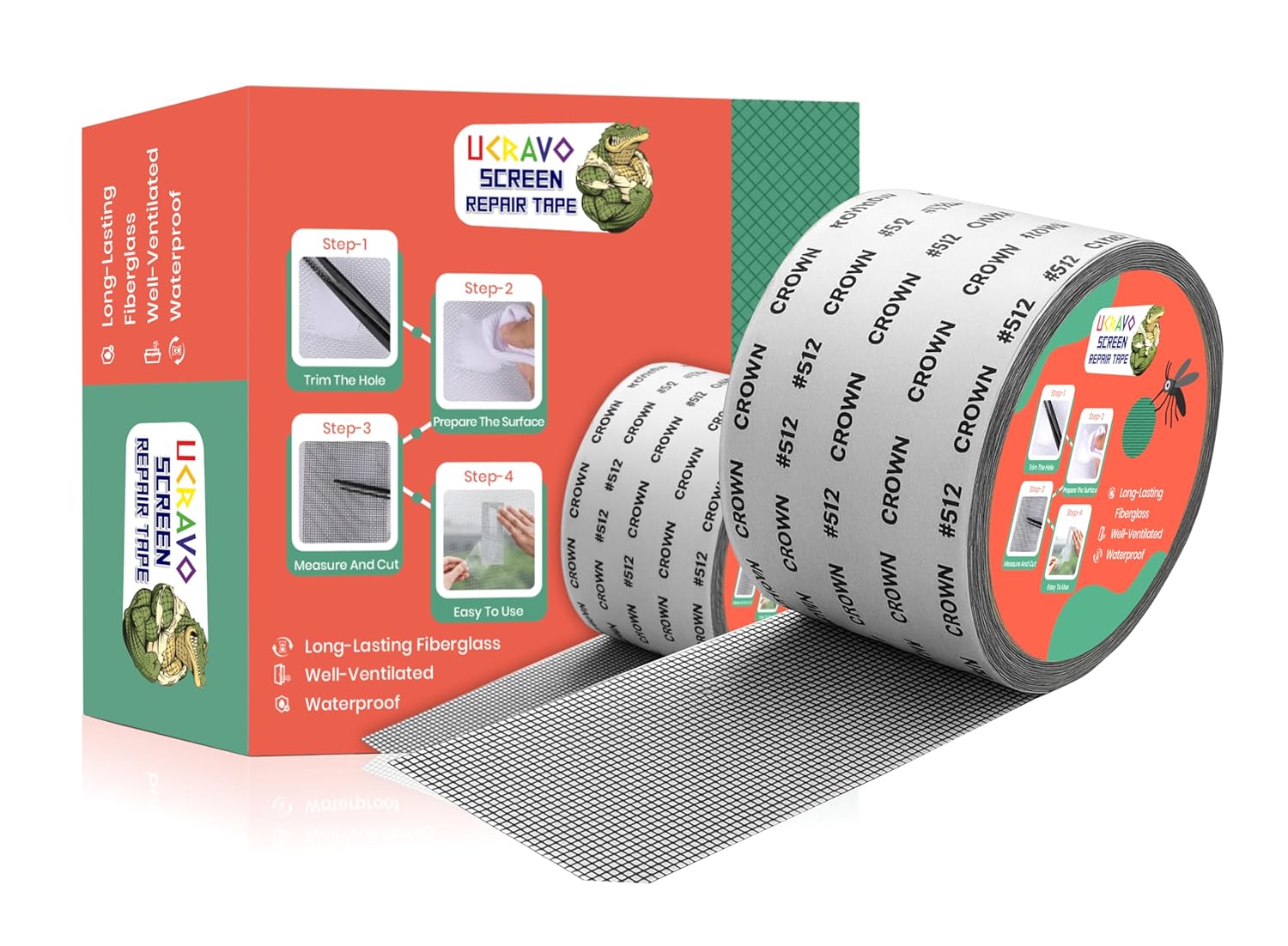 UCRAVO Mosquito net patch repair Tape, Window Screen Repair Tap, Strong Adhesive & Waterproof Window Mosquito net Covering Mesh Tape for Door Tears Holes Screen Patch Repair (200Cm X 5CM) (net Tape)