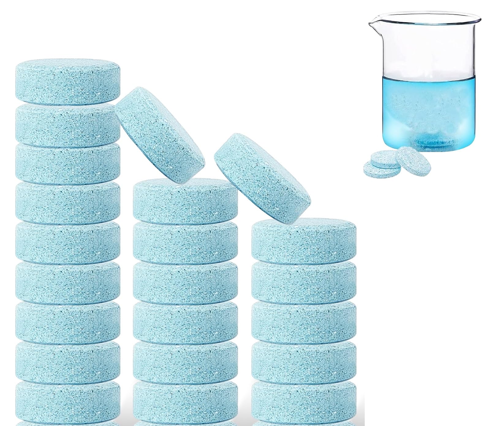 UCRAVO 30 Pcs Screenwash Tablets, Screen Wash Tablets, Screenwash, Screen Wash for Cars, Car Screenwash, Windscreen Washer Tablets, Concentrated Solid Tablets, Wiper Cleaning Tablets for Car Window