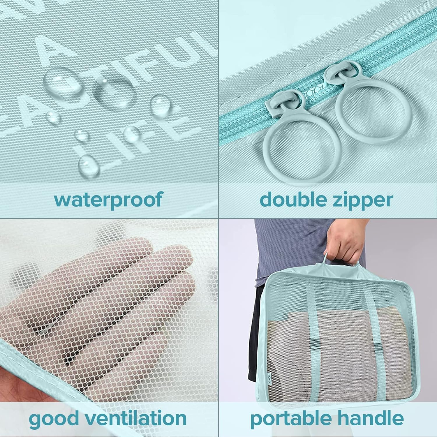 Ucravo Packing Cubes for Suitcases,7 Pcs Travel Luggage Organiser Bags,waterproof Packing Cubes for Backpack Suitcase,travel Essentials Bag Compression Storage Bags,travelling Accessories(grey)