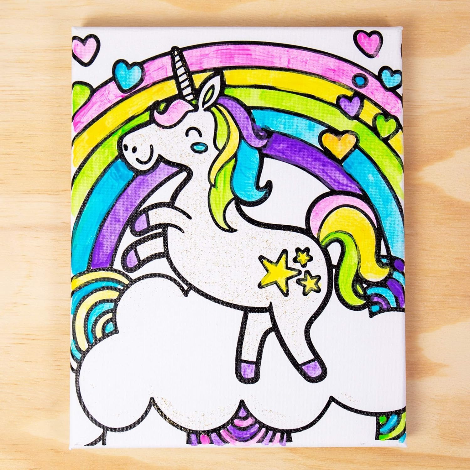 UCRAVO 2 PCS Kids Canvas Painting Craft Set with Paints & Brushes DIY Art & Coloring for Children,Creative Educational Drawing Toy for Home,School Art Projects,Birthday Gift,Fun Drawing Activity Set