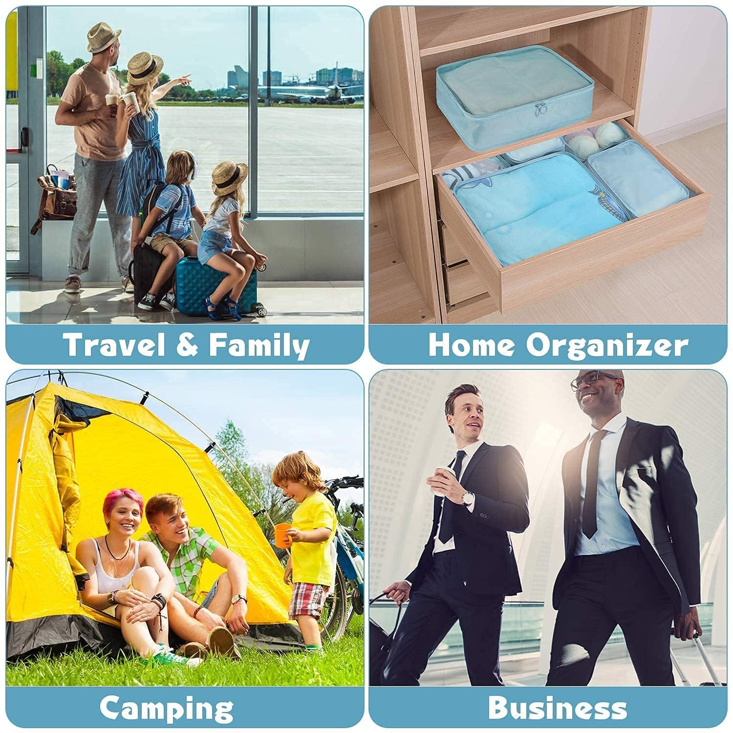 Ucravo Packing Cubes for Suitcases,7 Pcs Travel Luggage Organiser Bags,waterproof Packing Cubes for Backpack Suitcase,travel Essentials Bag Compression Storage Bags,travelling Accessories(grey)