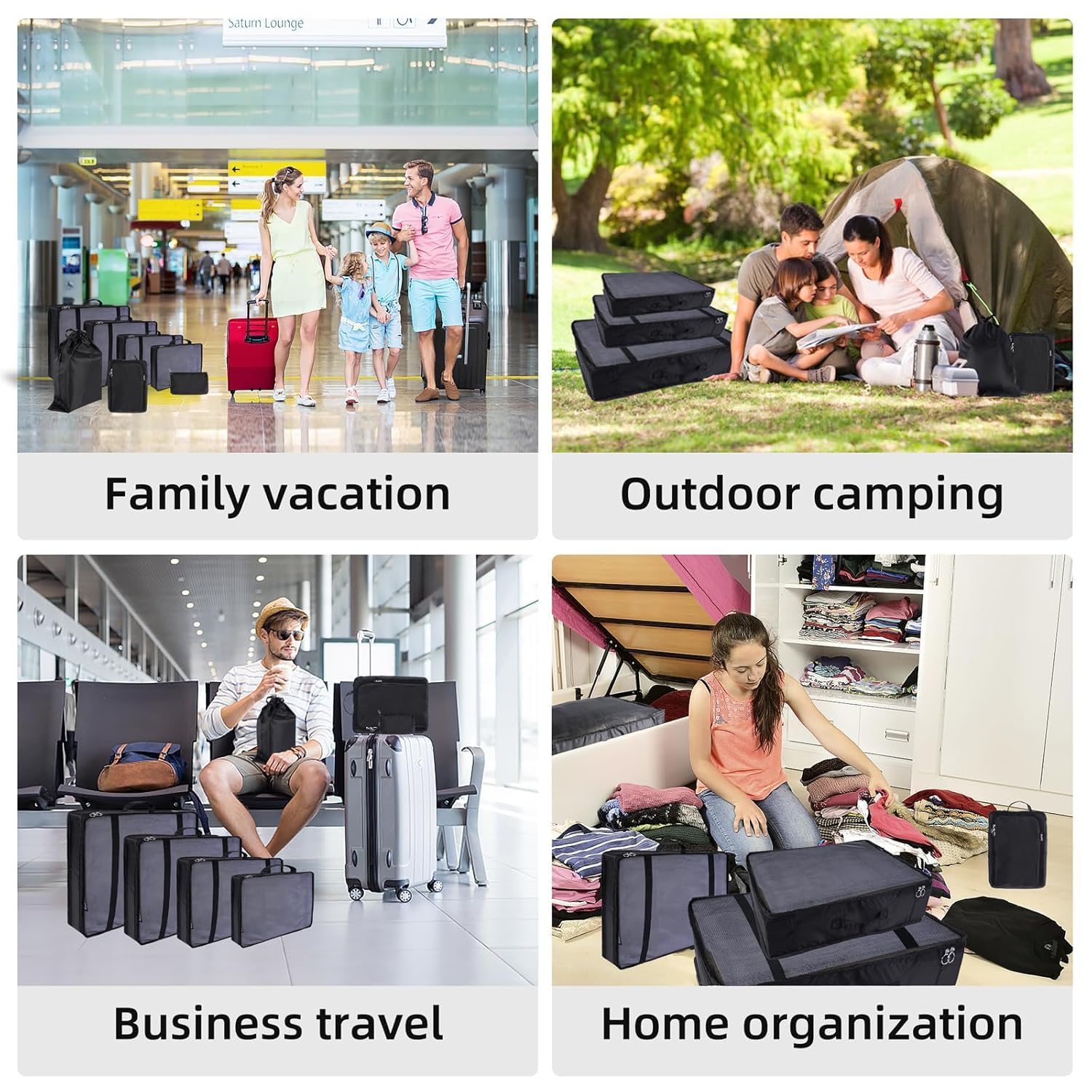 Ucravo Packing Cubes for Suitcases,7 Pcs Travel Luggage Organiser Bags,waterproof Packing Cubes for Backpack Suitcase,travel Essentials Bag Compression Storage Bags,travelling Accessories(grey)