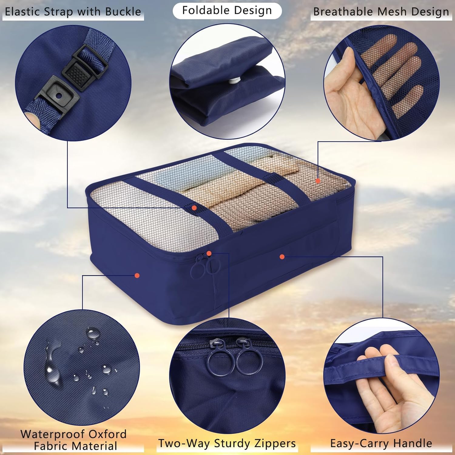 Ucravo Packing Cubes for Suitcases,7 Pcs Travel Luggage Organiser Bags,waterproof Packing Cubes for Backpack Suitcase,travel Essentials Bag Compression Storage Bags,travelling Accessories(grey)