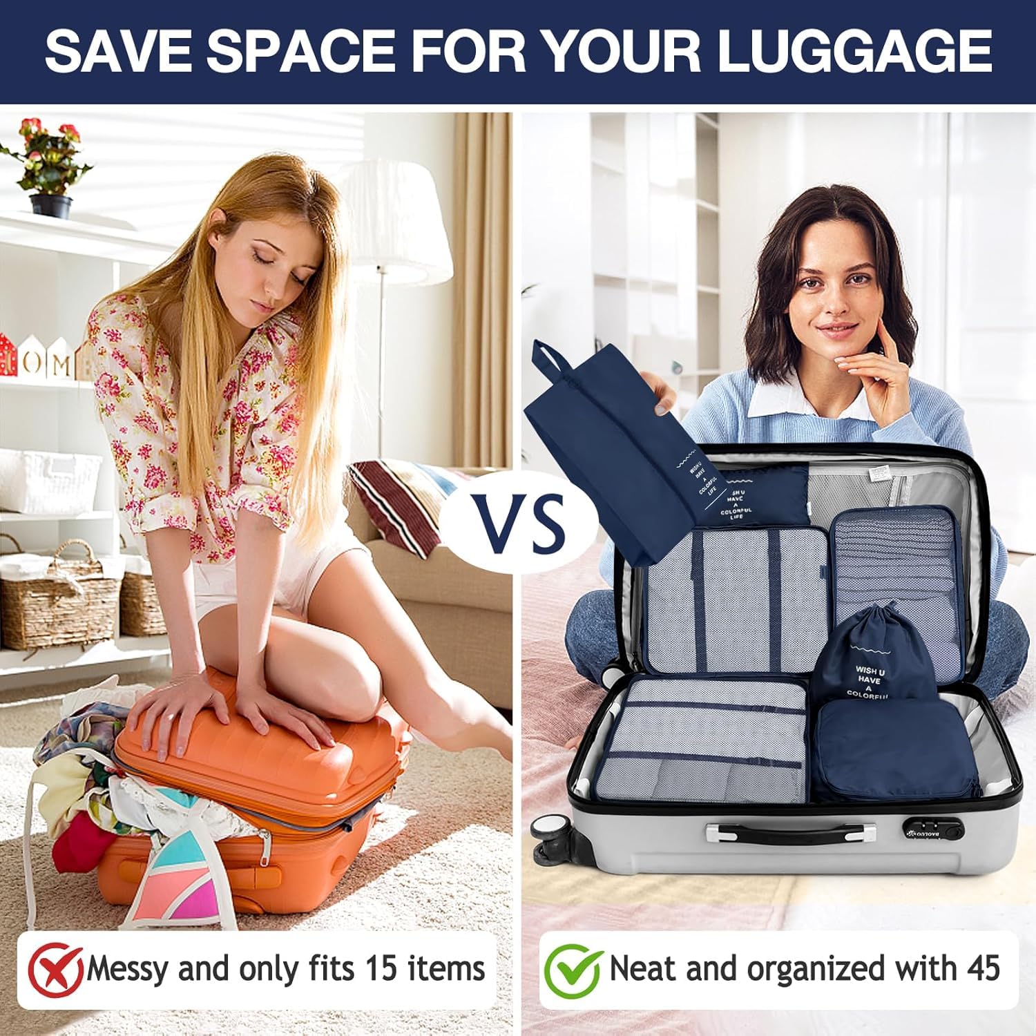 Ucravo Packing Cubes for Suitcases,7 Pcs Travel Luggage Organiser Bags,waterproof Packing Cubes for Backpack Suitcase,travel Essentials Bag Compression Storage Bags,travelling Accessories(grey)