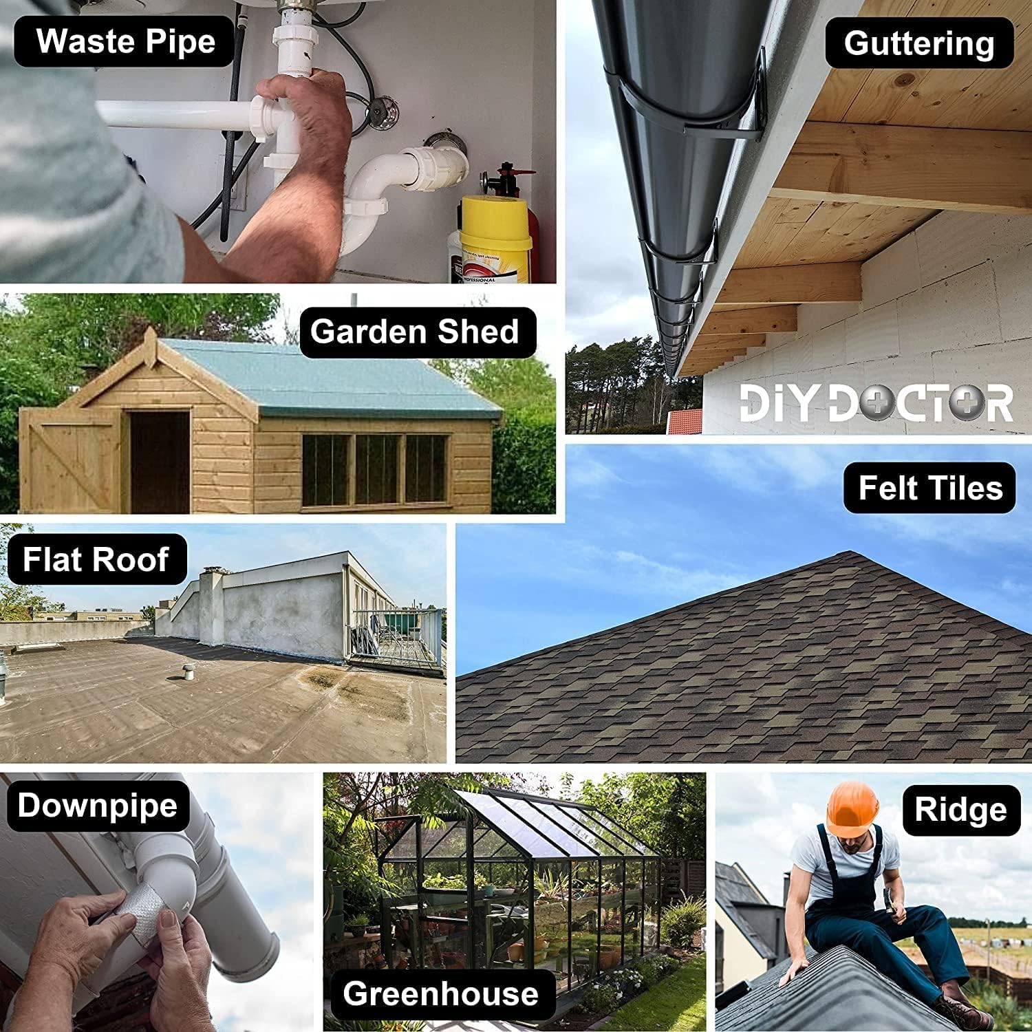 UCRAVO Super Strong Adhesive Waterproof Permanent Repair Aluminum Butyl Tape Rubber Foil Suitable for Roof Leak, Surface Crack, Window Sill Gap, Boat Sealing, Home Renovation(5CM*5M), Silver