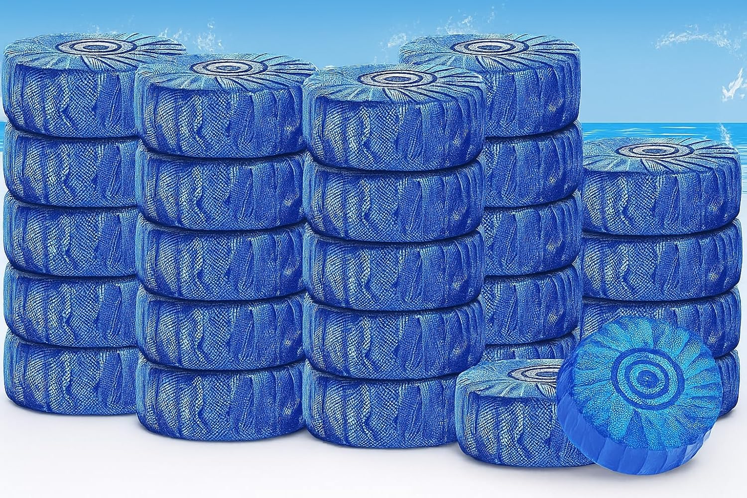 UCRAVO 30PCS Toilet Bowl Cleaner Tablets | Automatic Flush Toilet Cleaner Balls | Powerful Anti-Bacterial, Limescale & Rust Remover |Odor Eliminator & Long-Lasting Fragrance Bathroom Cleaning Tablets