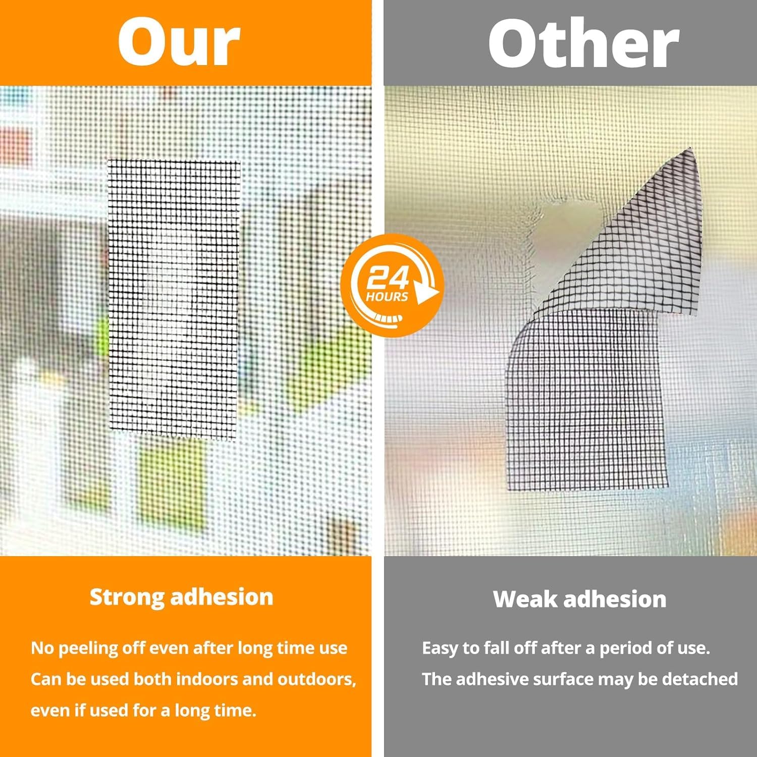 UCRAVO 5cmx200cm Window Screen Repair Tape, Fiberglass Screen Patch Repair Kit Mosquito Net Repair Tape, Self Adhesive Waterproof Mesh Screen for Window Door Screen, Mesh Tears Holes Repair, Black