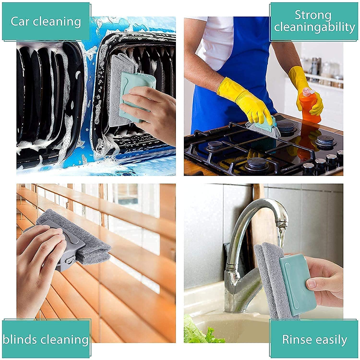 UCRAVO 2 in 1 Multifunctional Groove Cleaning Brush with Scraper – Window Track Cleaning Tool, Keyboard Brush, Kitchen Slit Cleaner, Door Gap Dust Remover for Household Cleaning