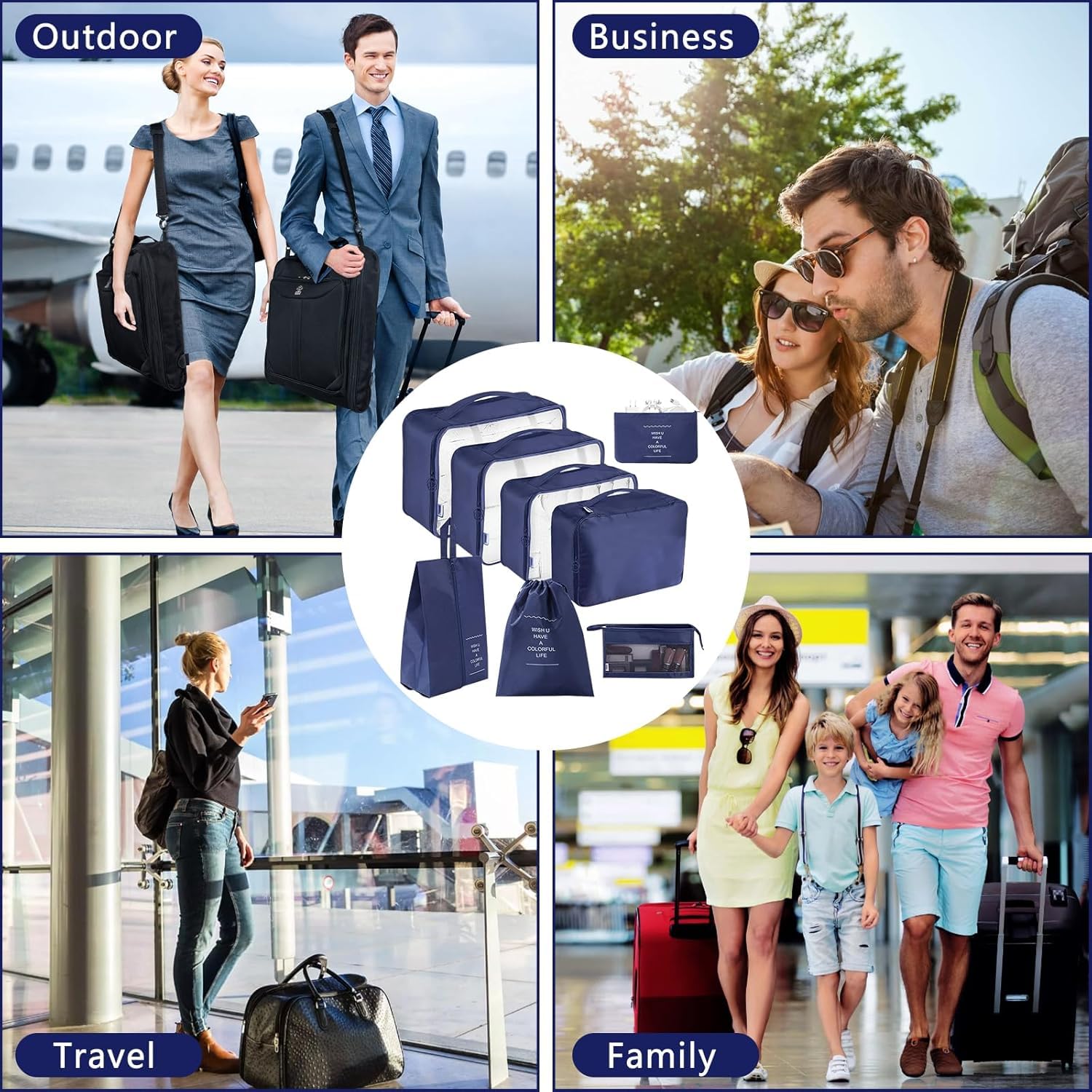 Ucravo Packing Cubes for Suitcases,7 Pcs Travel Luggage Organiser Bags,waterproof Packing Cubes for Backpack Suitcase,travel Essentials Bag Compression Storage Bags,travelling Accessories(grey)