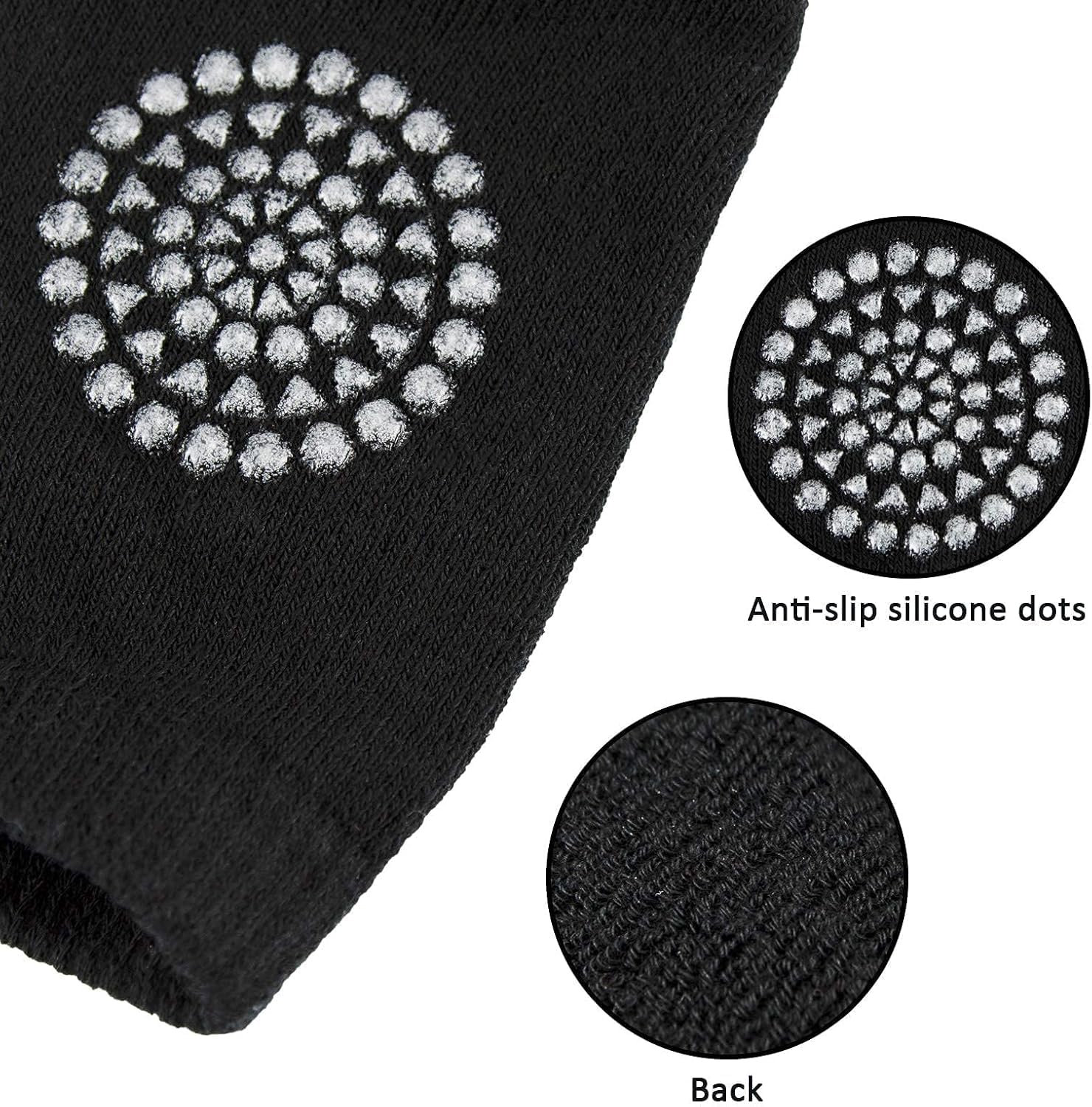 UCRAVO Set of 2 Pairs Baby Knee Pads for Crawling, Anti-Slip Padded Stretchable Elastic Cotton Soft Breathable Comfortable Knee Safety Protector Cushion Infant Toddlers Baby Crawling Pad - Multicolor