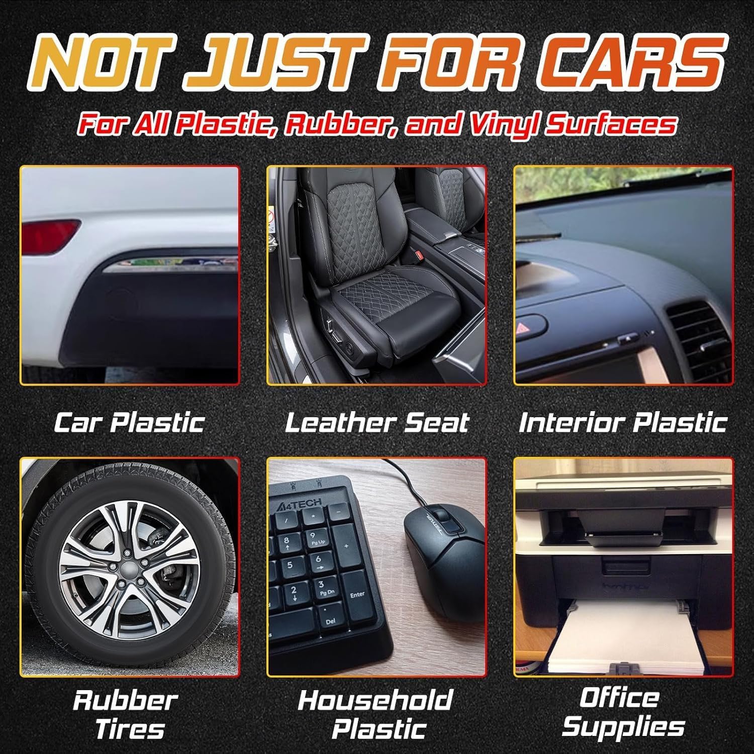 UCRAVO 11-Piece Professional Car Detailing Kit 3-in-1 High Protection Coating Spray 360 Plastic & Trim Restorer Glass Oil Film & Interior Cleaning Wipes Heavy-Duty Tire, Hub & Precision Detail Brush