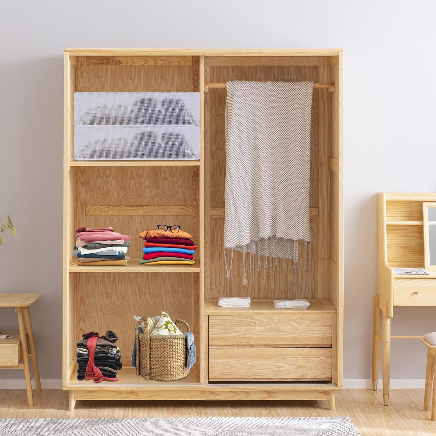 UCRAVO 2-Piece Shoe Rack Box Set – Foldable Dustproof Stackable Shoe Organizer for Closet & Wardrobe, Space-Saving Shoe Storage Cabinet for Home, Bedroom, Office & Entryway 24 Litter