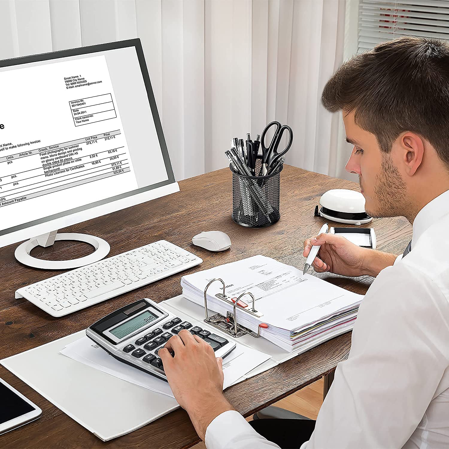 UCRAVO Black Round Mesh Pen Stand, Pencil Holder, Pen Organizer for Desk, Pen Cups, Stationary Storage Stand, Makeup Brush Holders, Pen, Pencil Holder for Office Home and Study Table