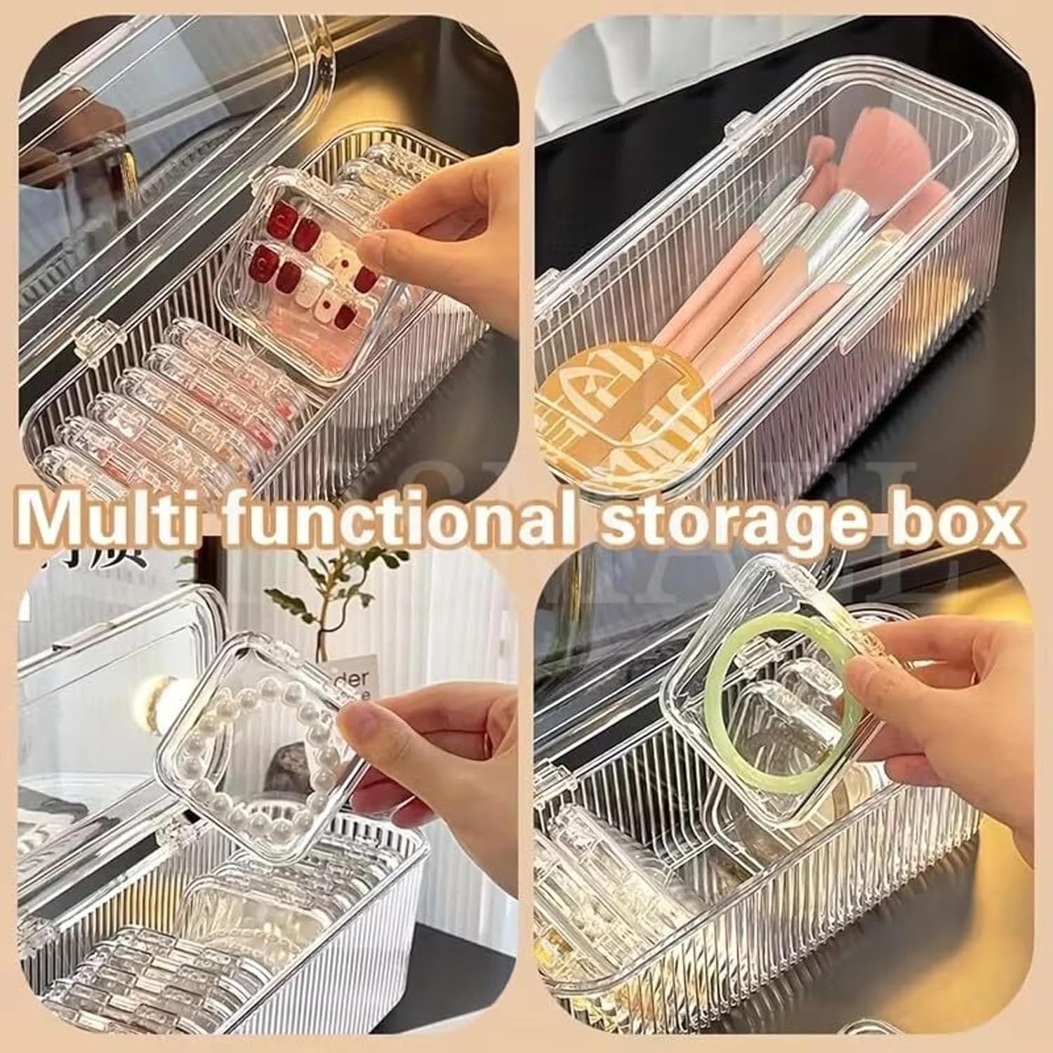 UCRAVO Jewelry Organizer Box Set with 10 Compartments Transparent Portable Storage Case for Earrings Rings,Necklaces, Bracelets, Bangle Organizer,Watch Anti-Oxidation Travel Jewellery Box for Women